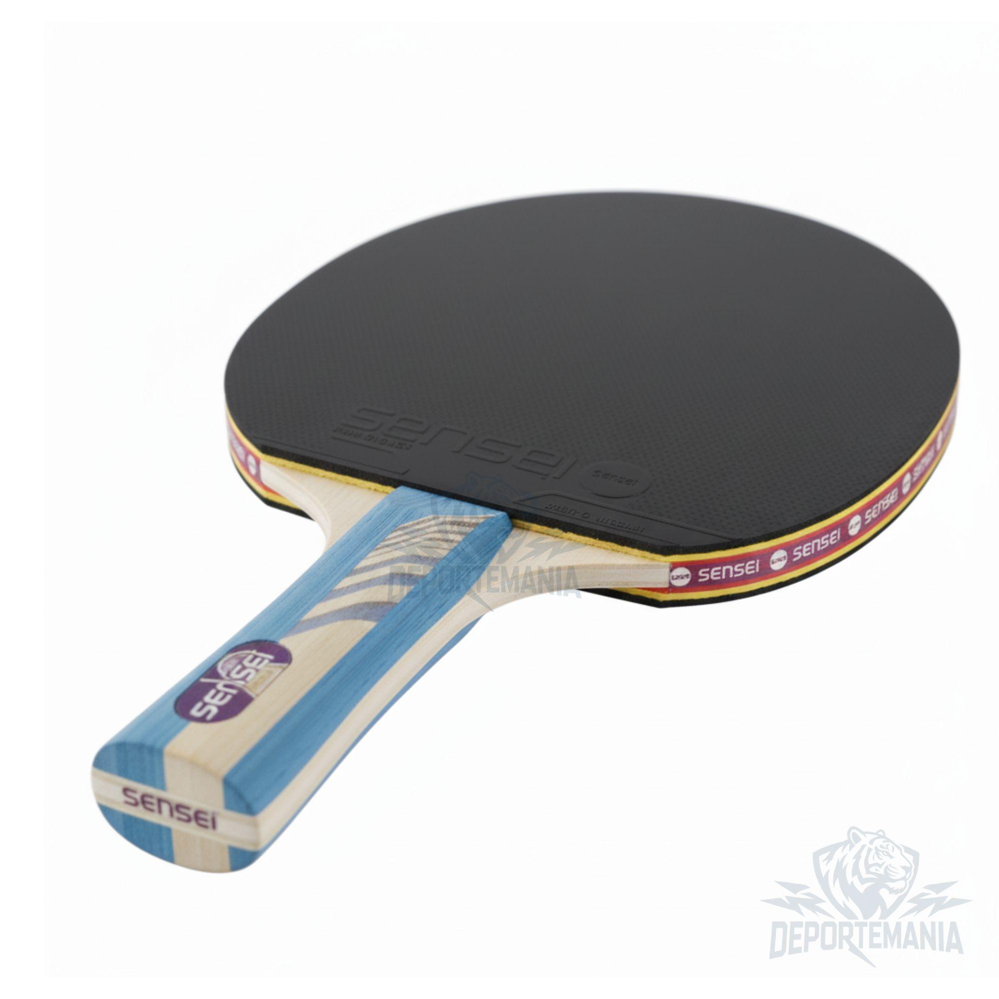 Paleta De Ping Pong Sensei 3 Star Negra Y Roja-7