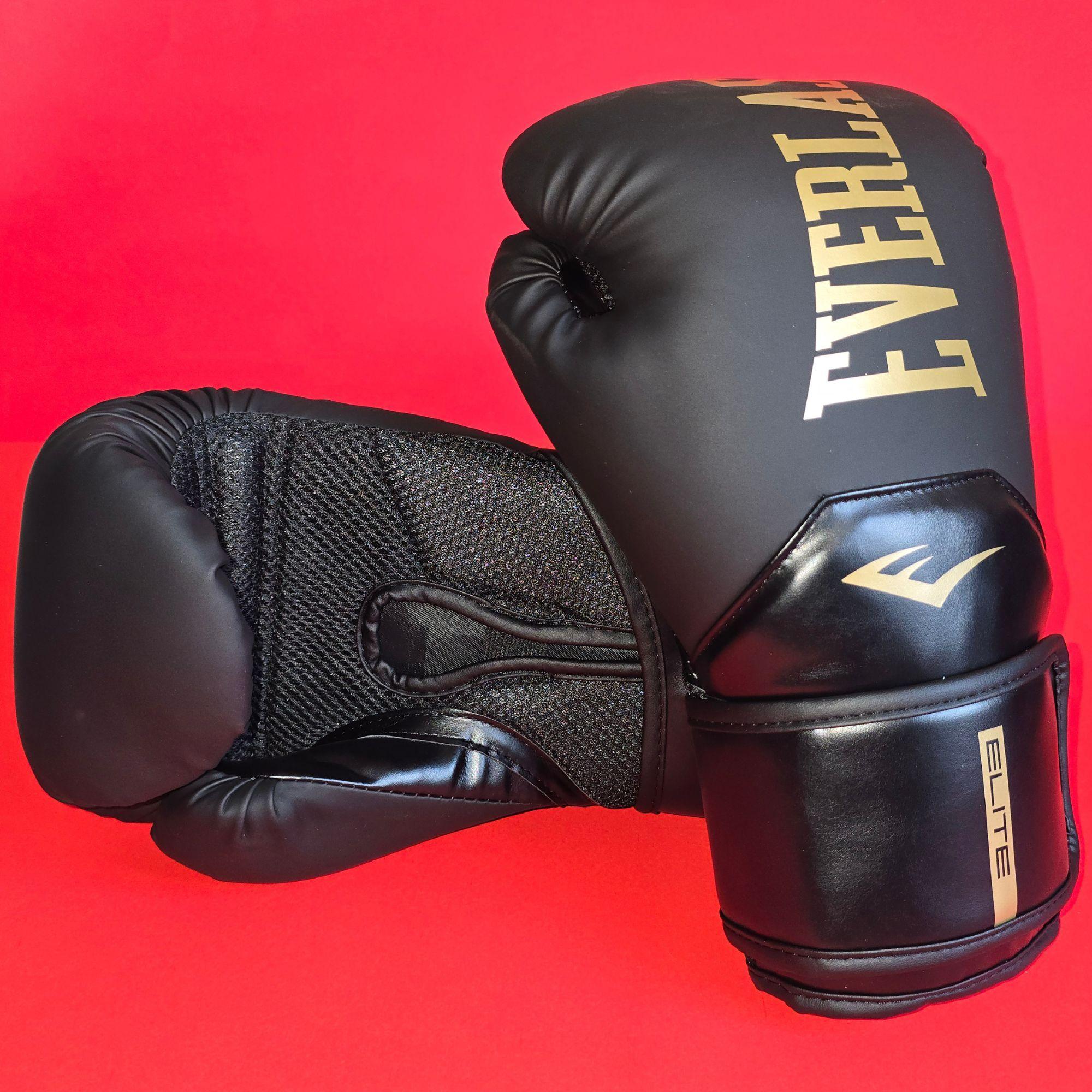 Guantes de Box Everlast Pro Style Elite Negro/Dorado-3