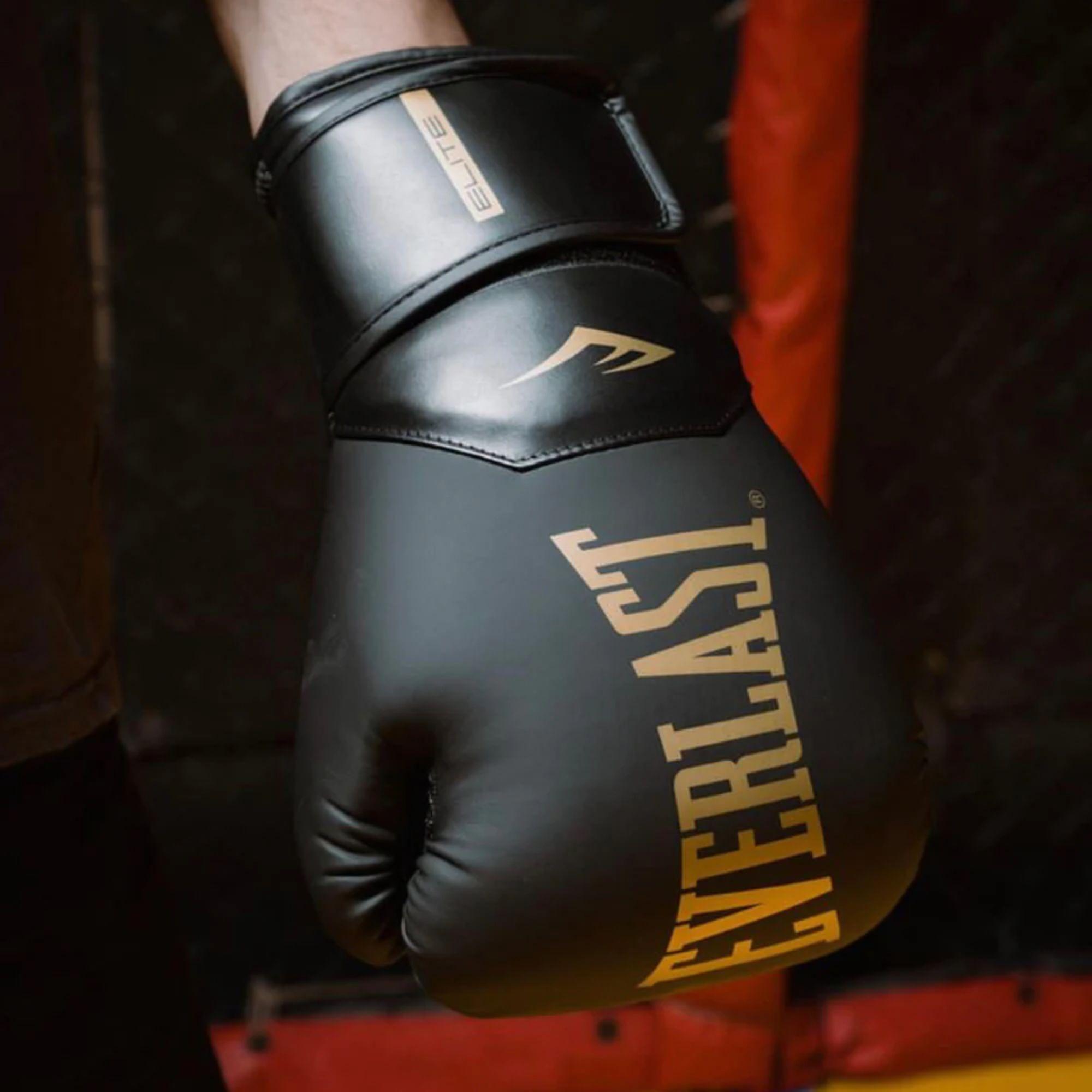 Guantes de Box Everlast Pro Style Elite Negro/Dorado-2