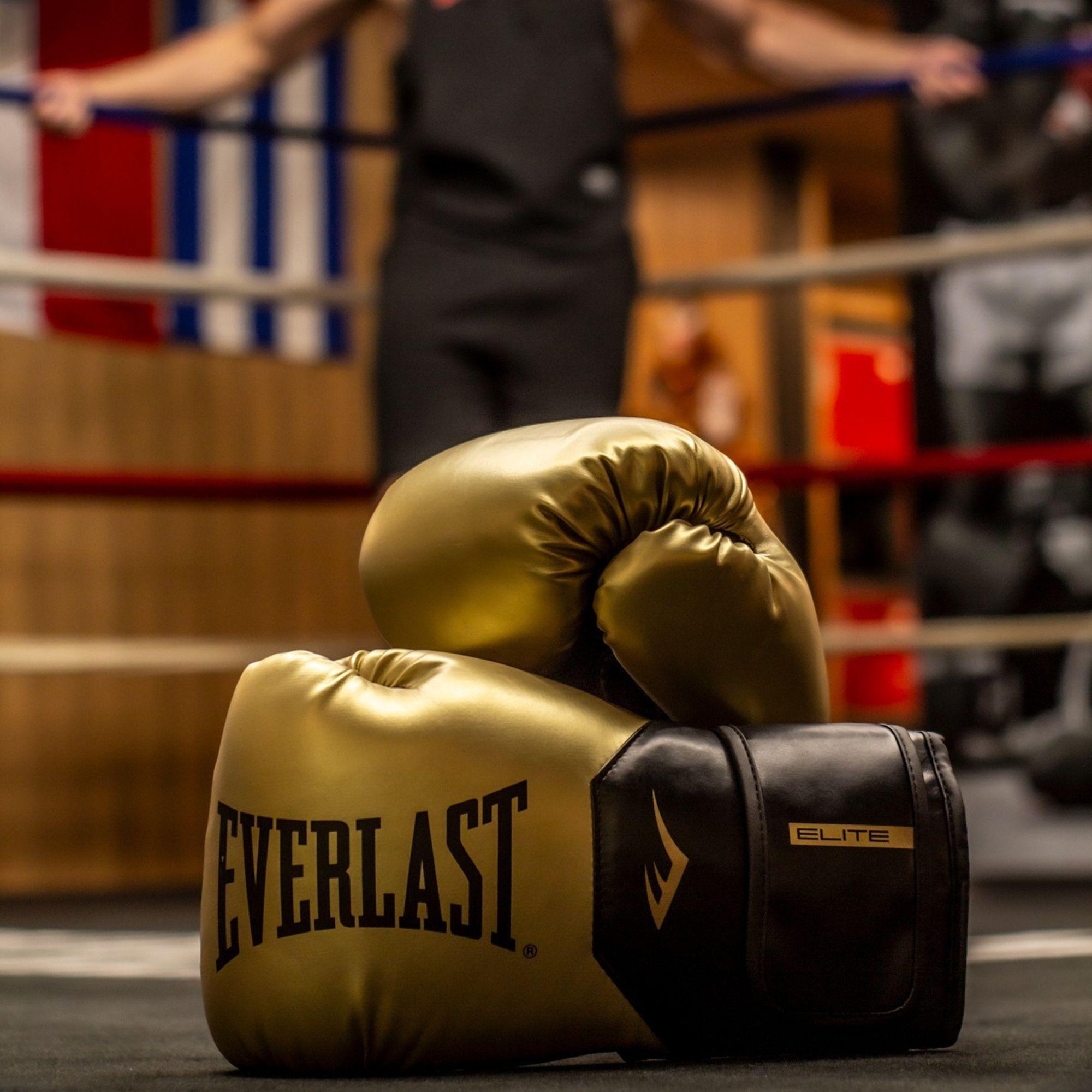 Guantes de Boxeo Everlast Pro Style Elite Negro Dorado-5