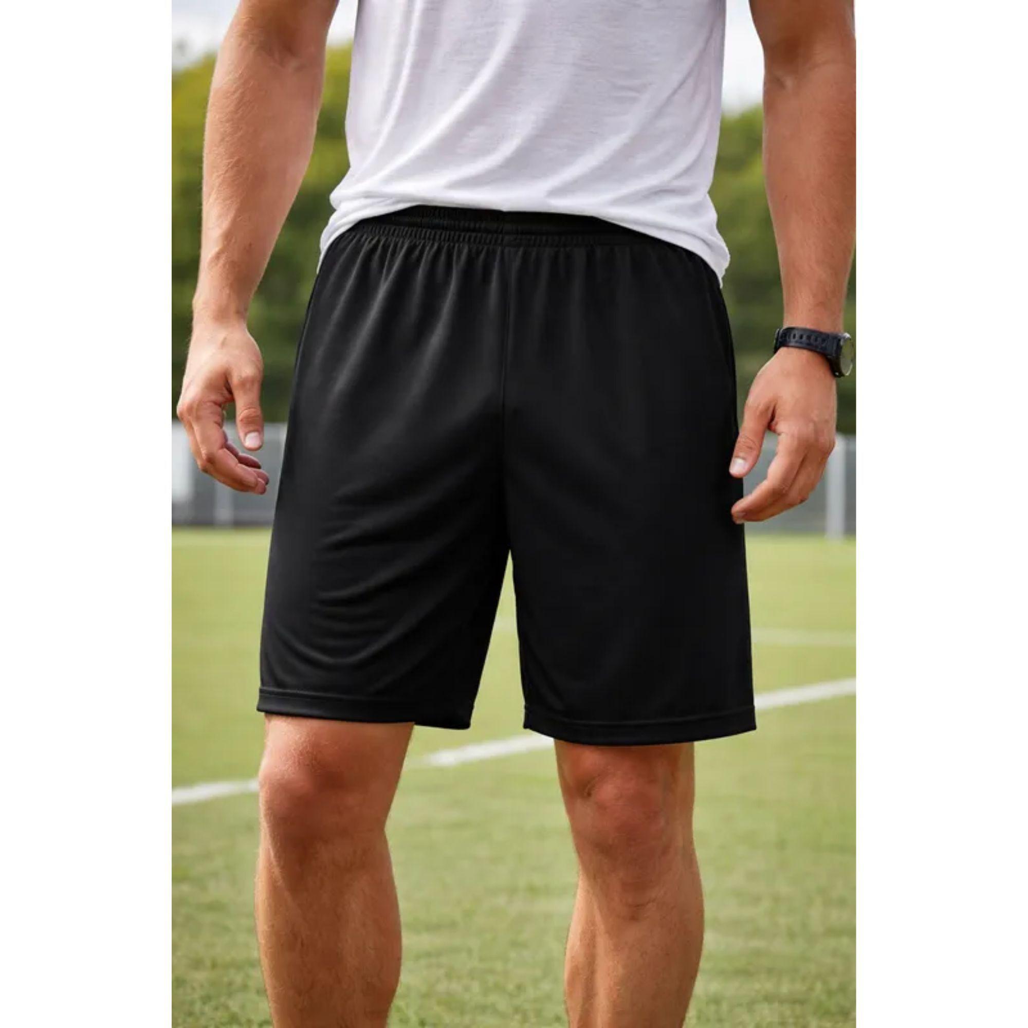 Short de Fútbol DRB Liso Negro Entrenamiento-8