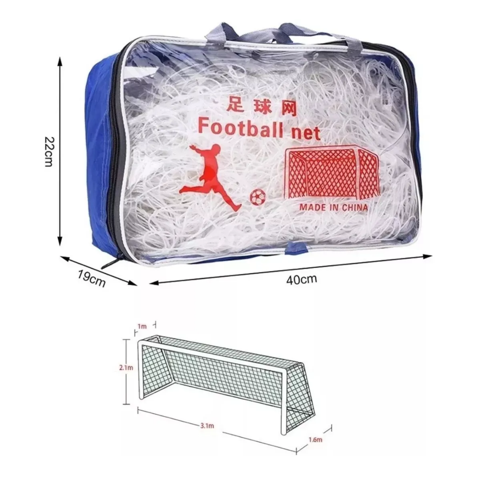 Red Malla Arco Baby Fútbol Futsal Handball Par 3x2m-7