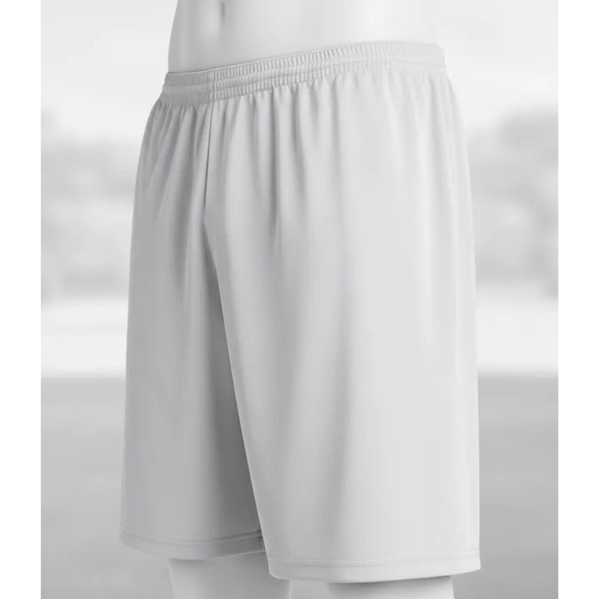 Short De Futbol Blanco Liso Costuras Reforzadas-2