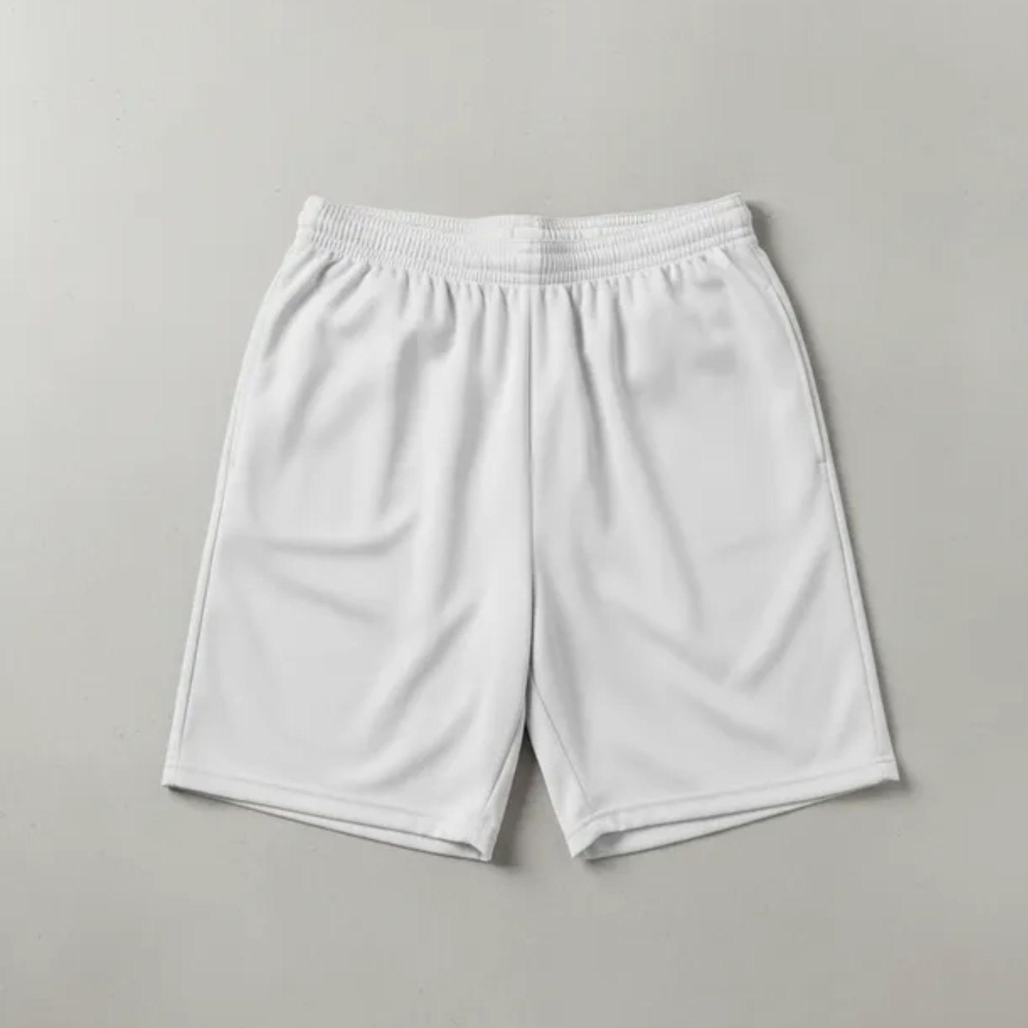 Short De Futbol Blanco Liso Costuras Reforzadas-8