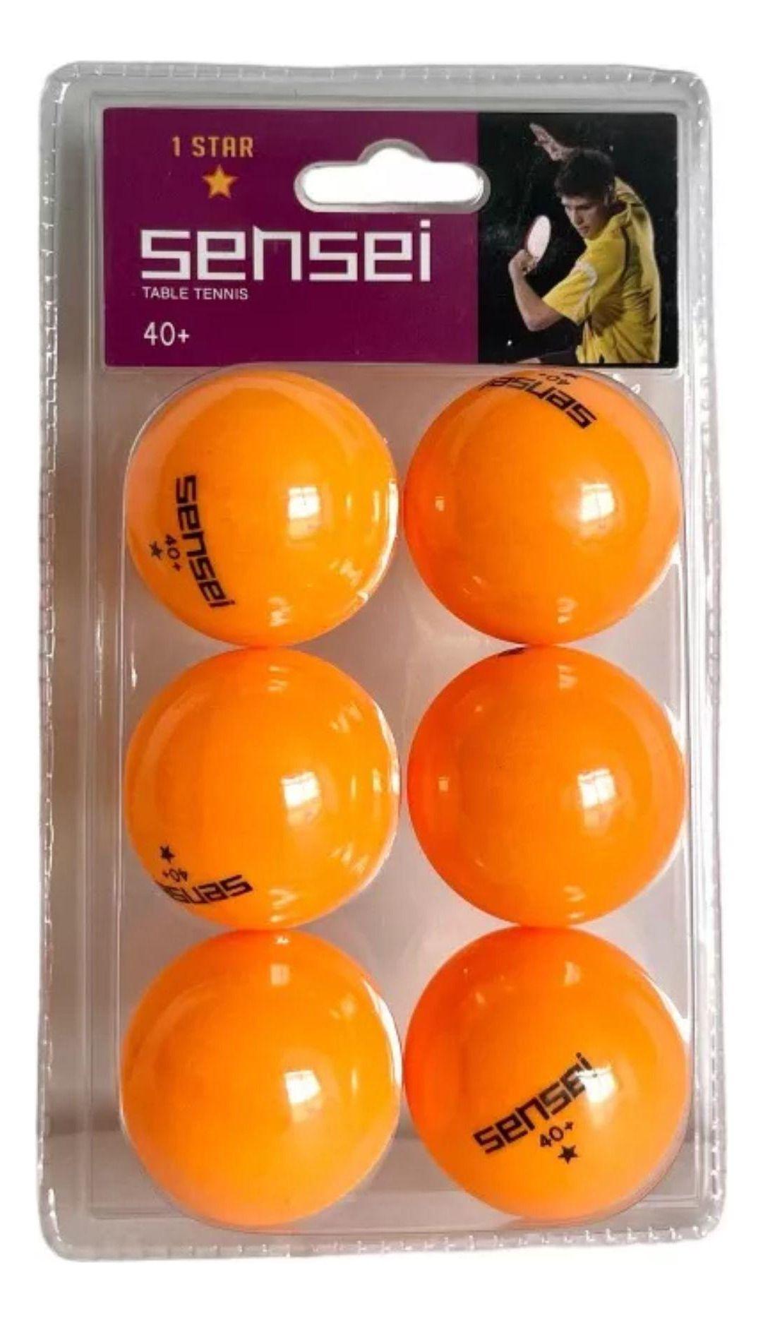 Set 6 Pelotas Ping Pong 1 Estrellas Sensei® - Tenis De Mesa-0