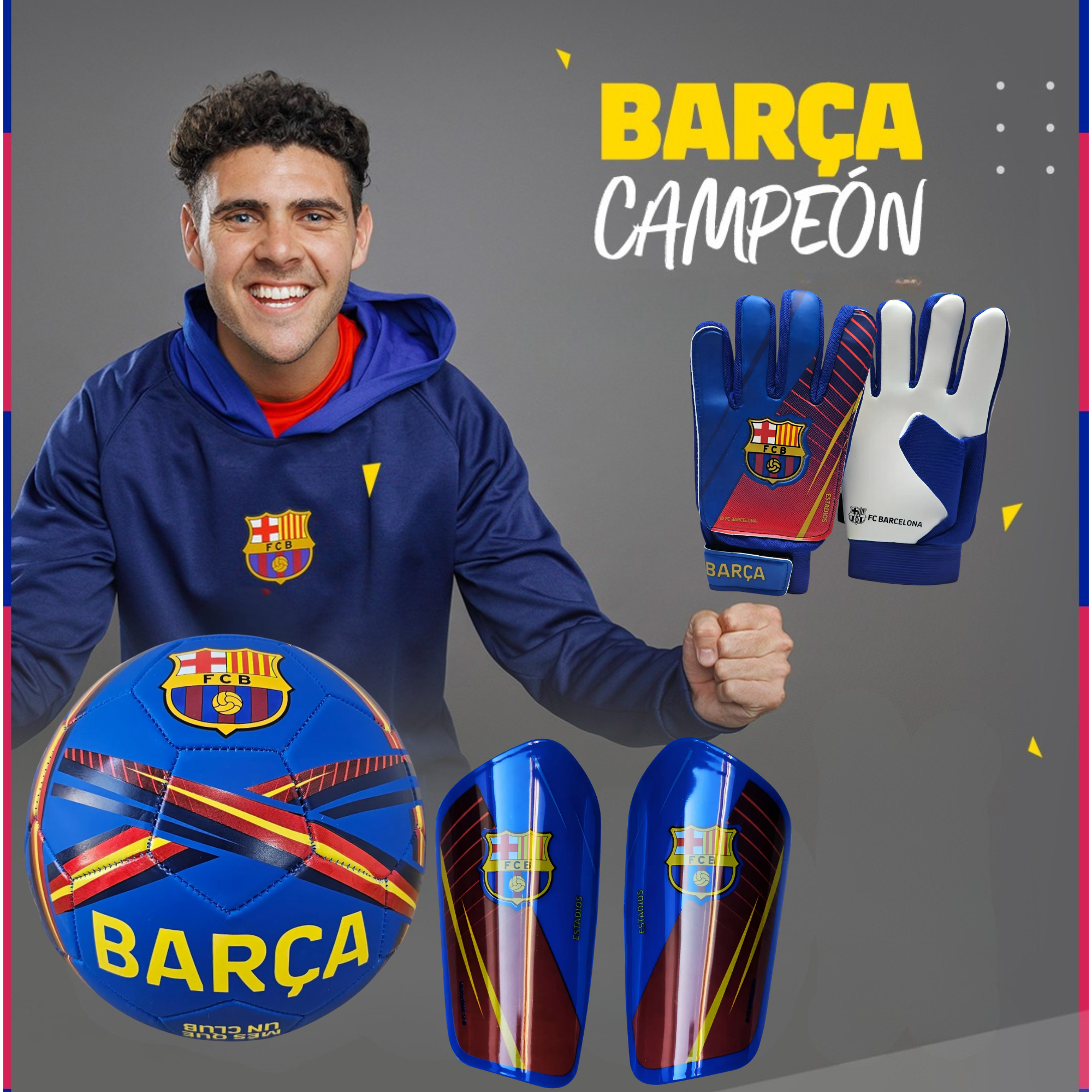 Canilleras Fútbol Barcelona Licencia Oficial DRB-7