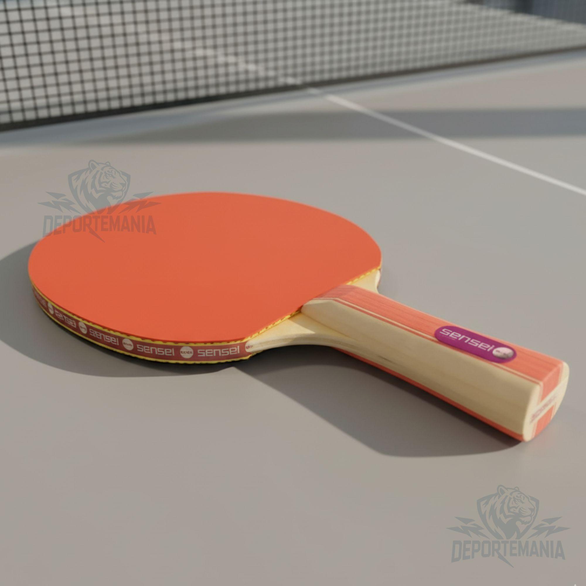 Paleta De Ping Pong Sensei 2 Star Negra Y Roja-2