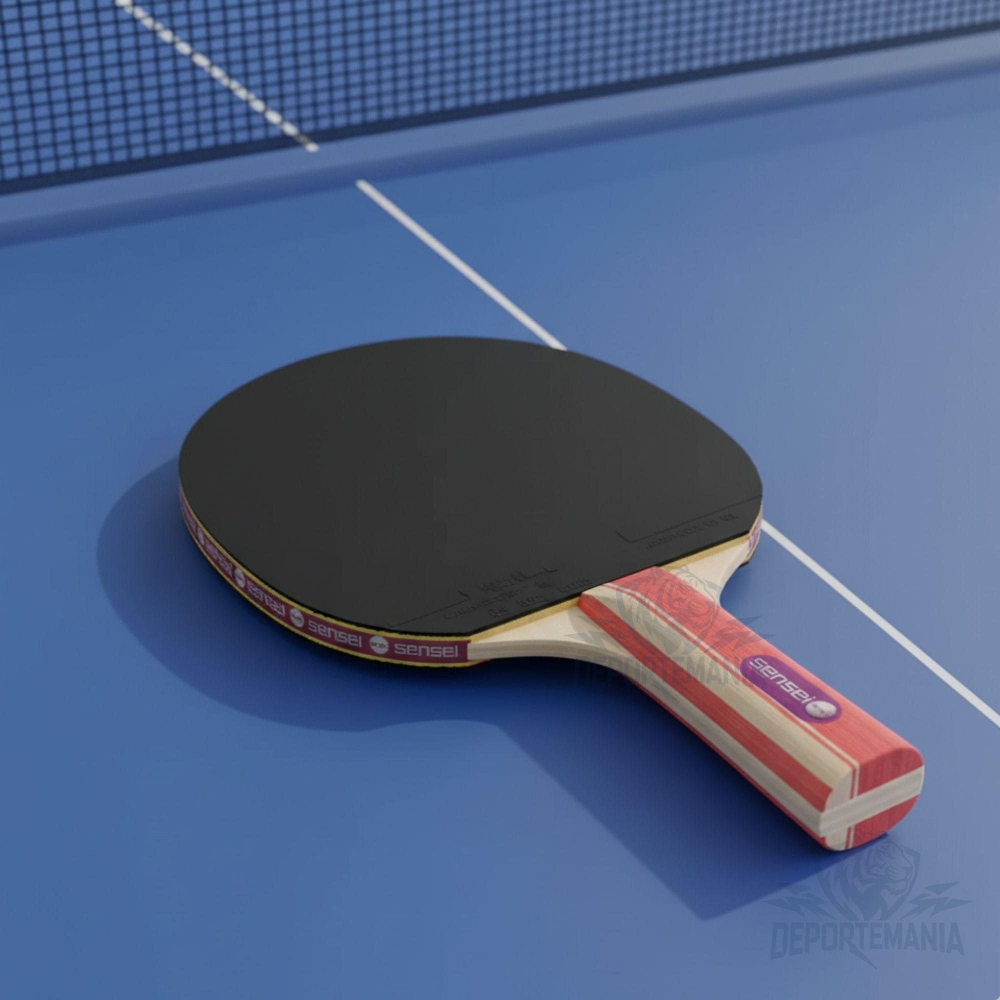 Paleta De Ping Pong Sensei 2 Star Negra Y Roja-3