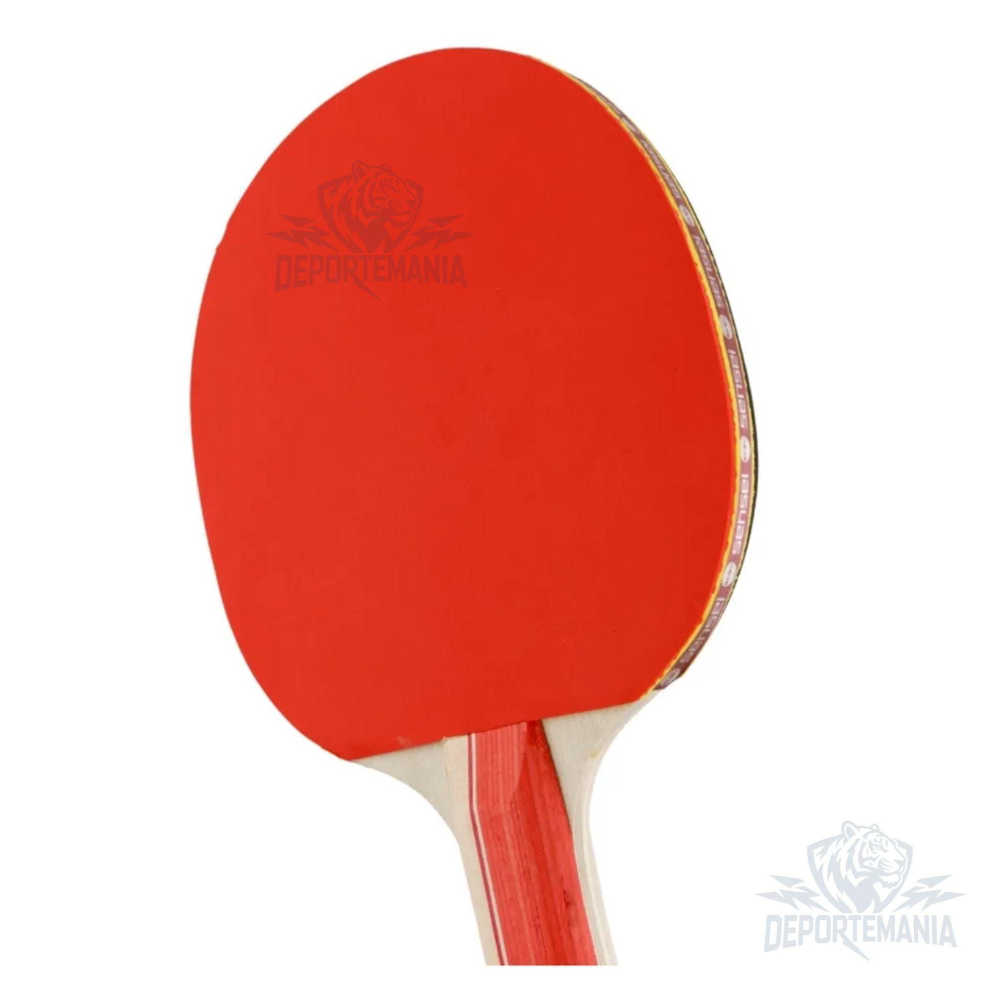Paleta De Ping Pong Sensei 2 Star Negra Y Roja-5