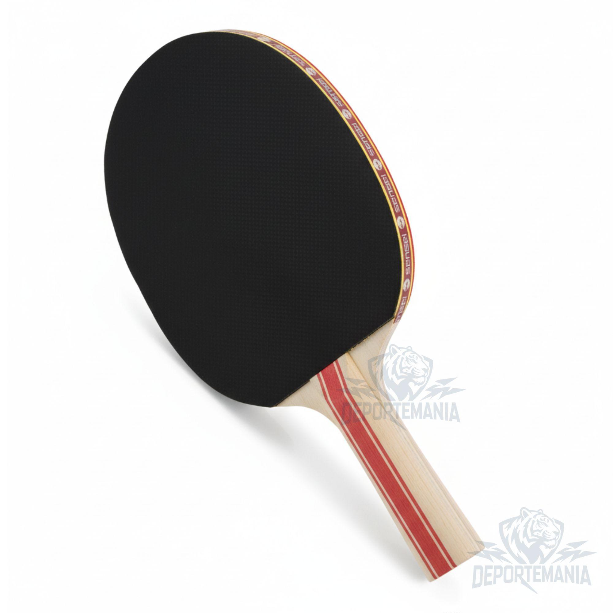 Paleta De Ping Pong Sensei 2 Star Negra Y Roja-6