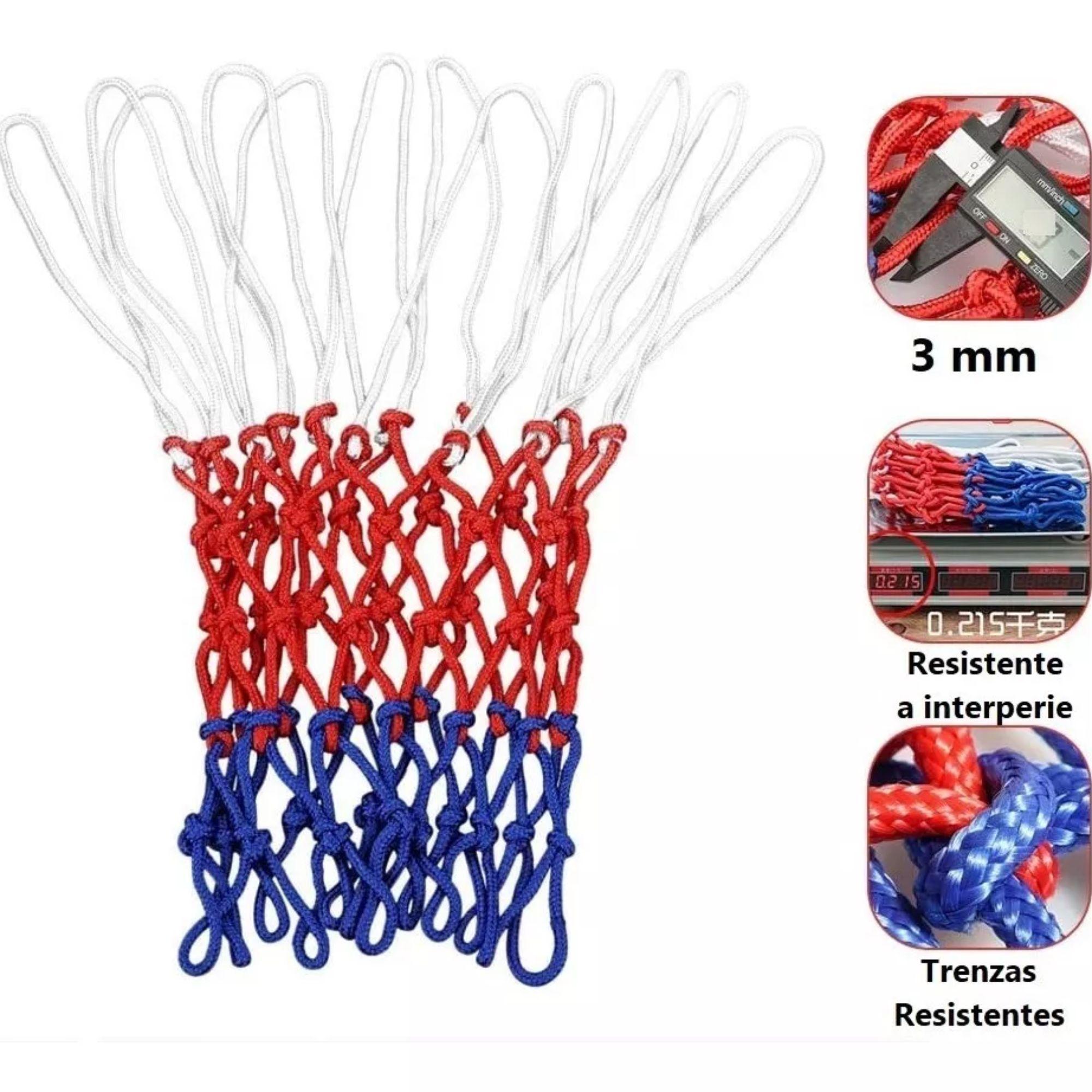 Red Malla Basquetbol Tricolor 3mm Par Profesional-2