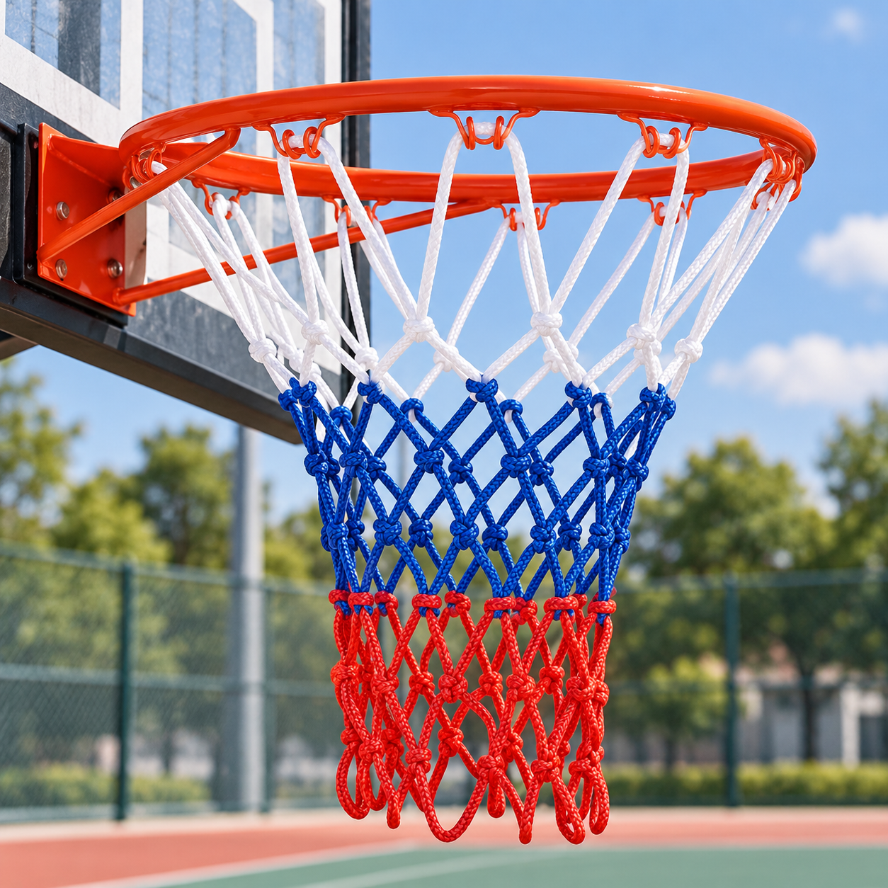 Red Malla Basquetbol Tricolor 3mm Par Profesional-7
