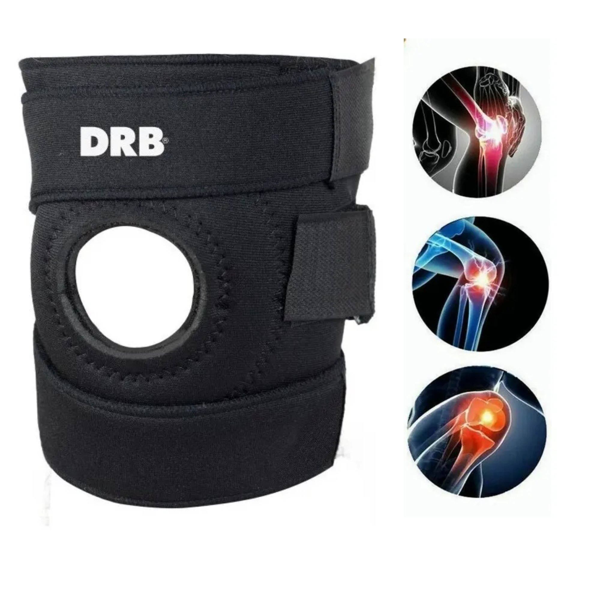 Rodillera Rotuliana Neoprene Drb® Abierta Ajustable Velcro-4