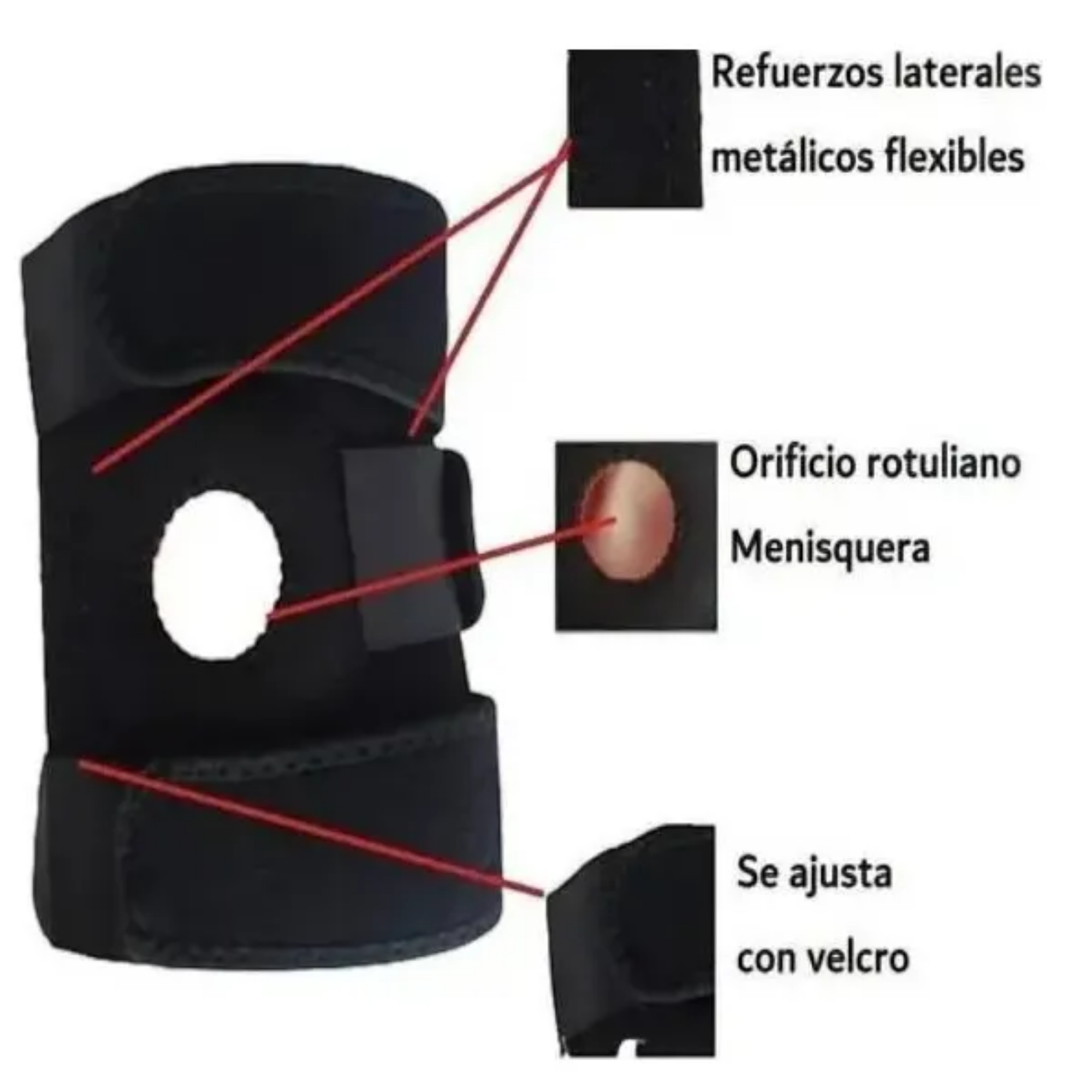 Rodillera Rotuliana Neoprene Drb® Abierta Ajustable Velcro-7