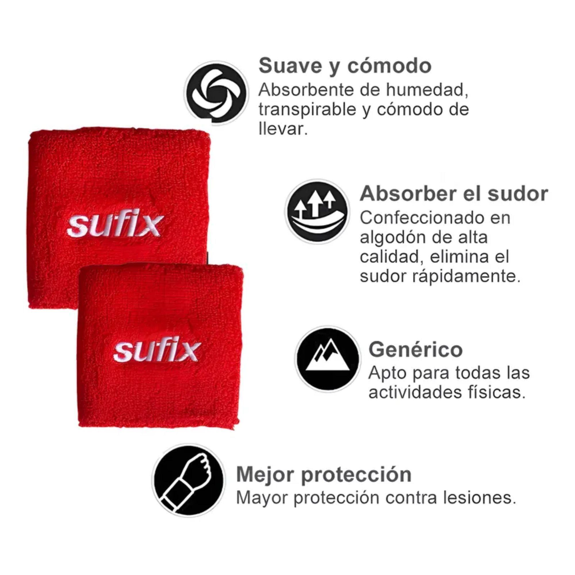 Muñequeras Sufix Algodón Sudor Tenis Pádel Gimnasio Par-2