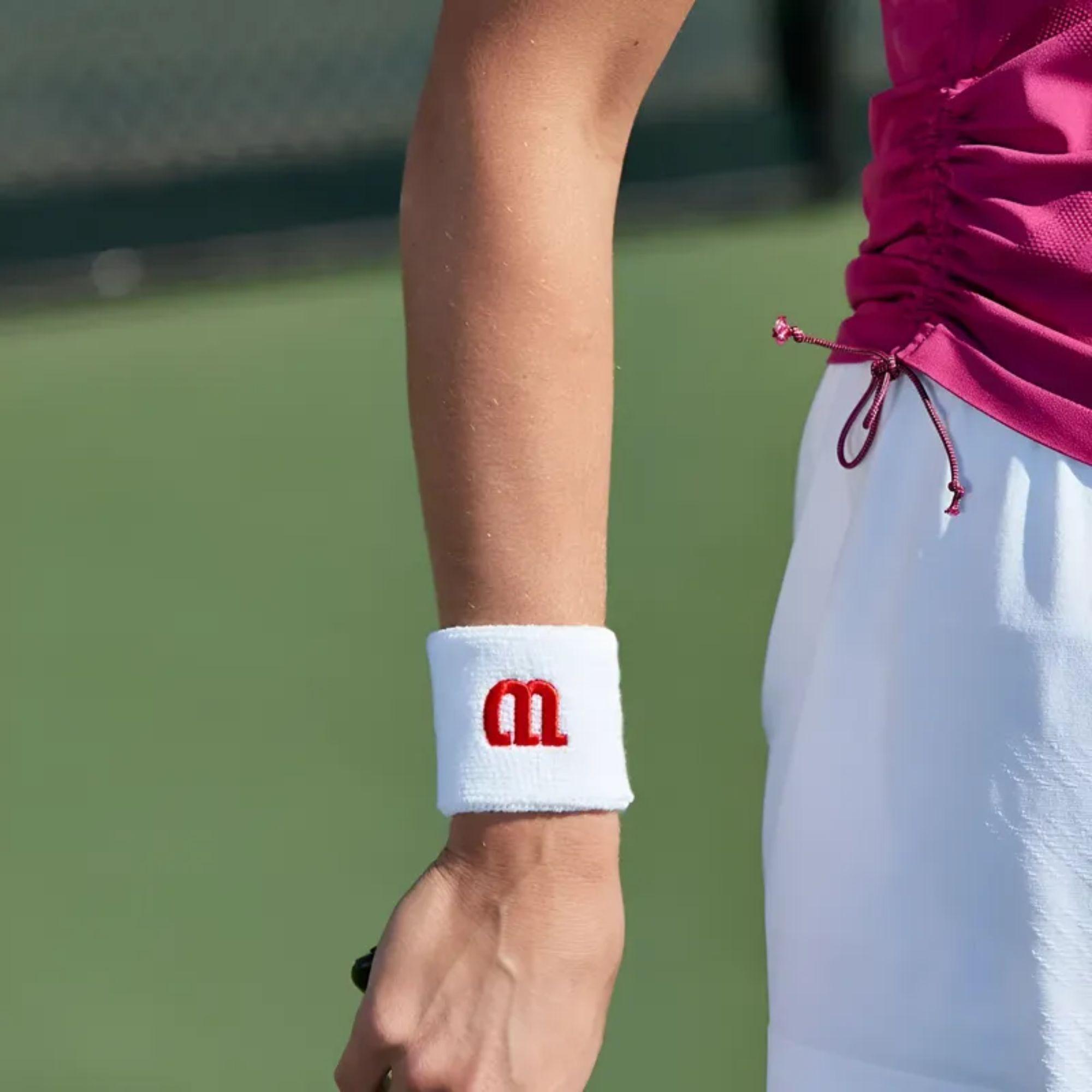 Muñequeras Wilson Tenis Padel Algodon Absorbe Sudor Par-6