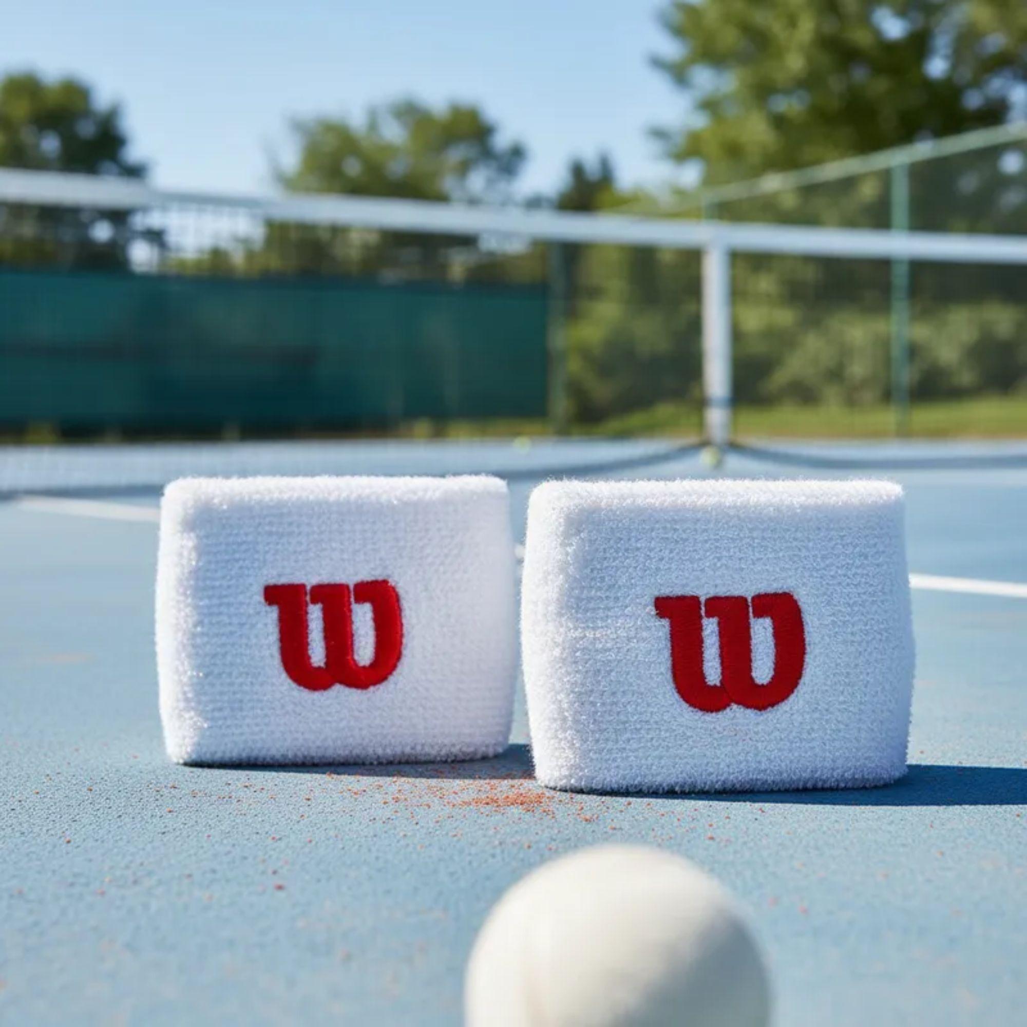 Muñequeras Wilson Tenis Padel Algodon Absorbe Sudor Par-9