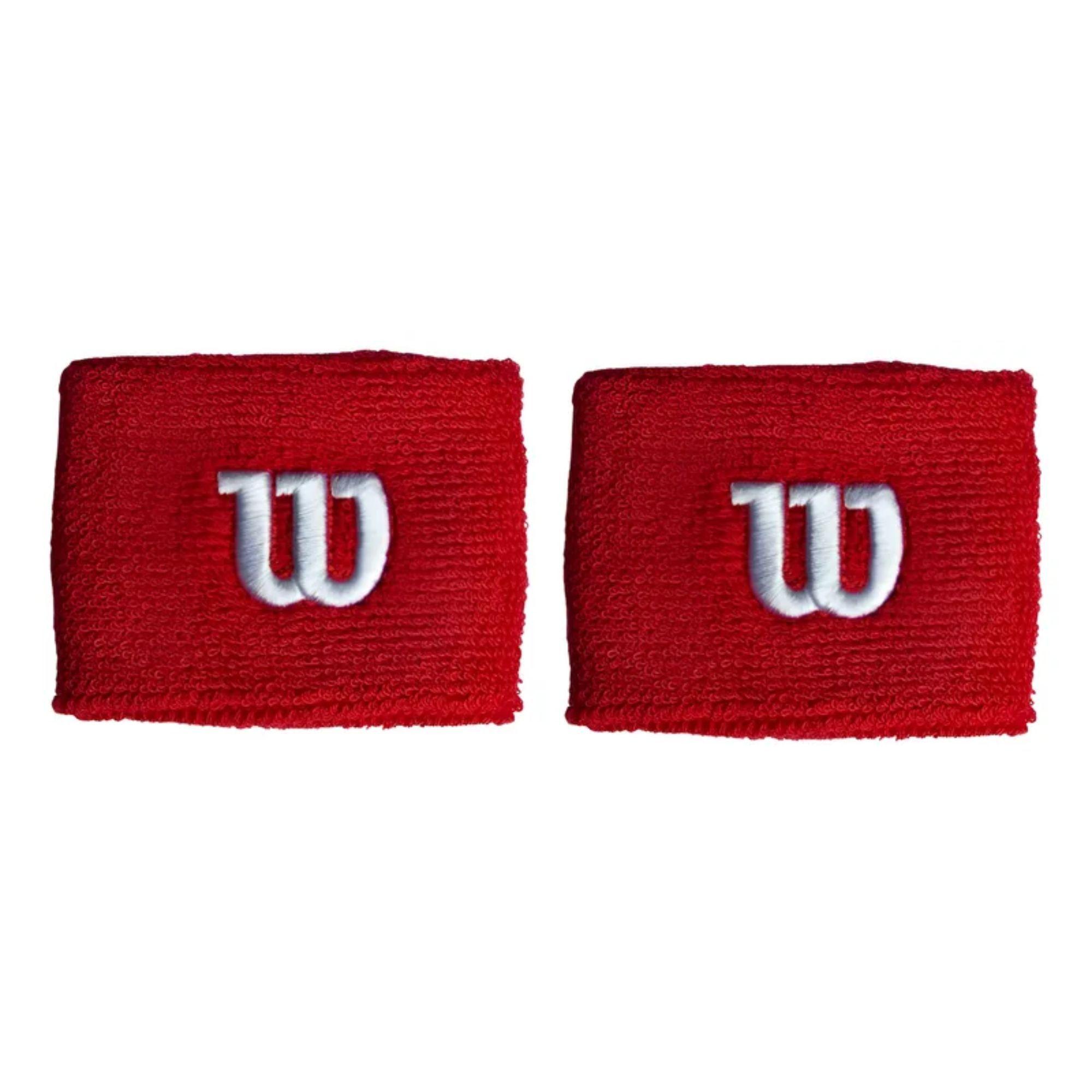 Muñequeras Wilson Tenis Padel Algodon Absorbe Sudor Par-0
