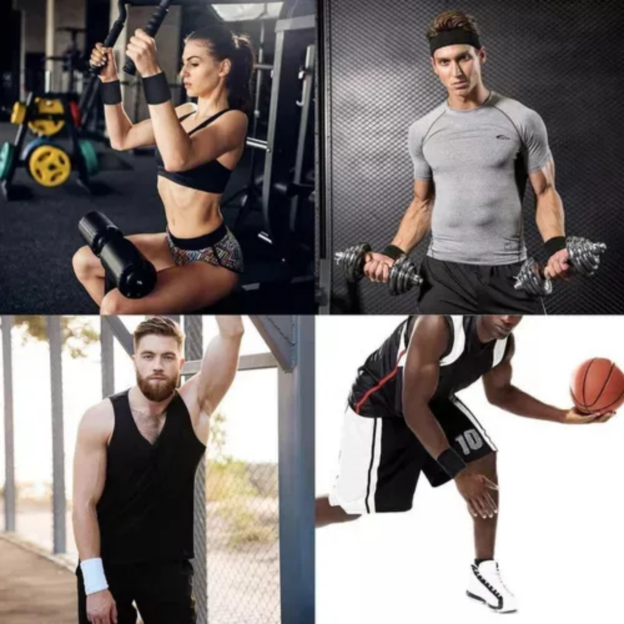 Par Muñequera de Tenis Deportiva Sudor Unisex-5