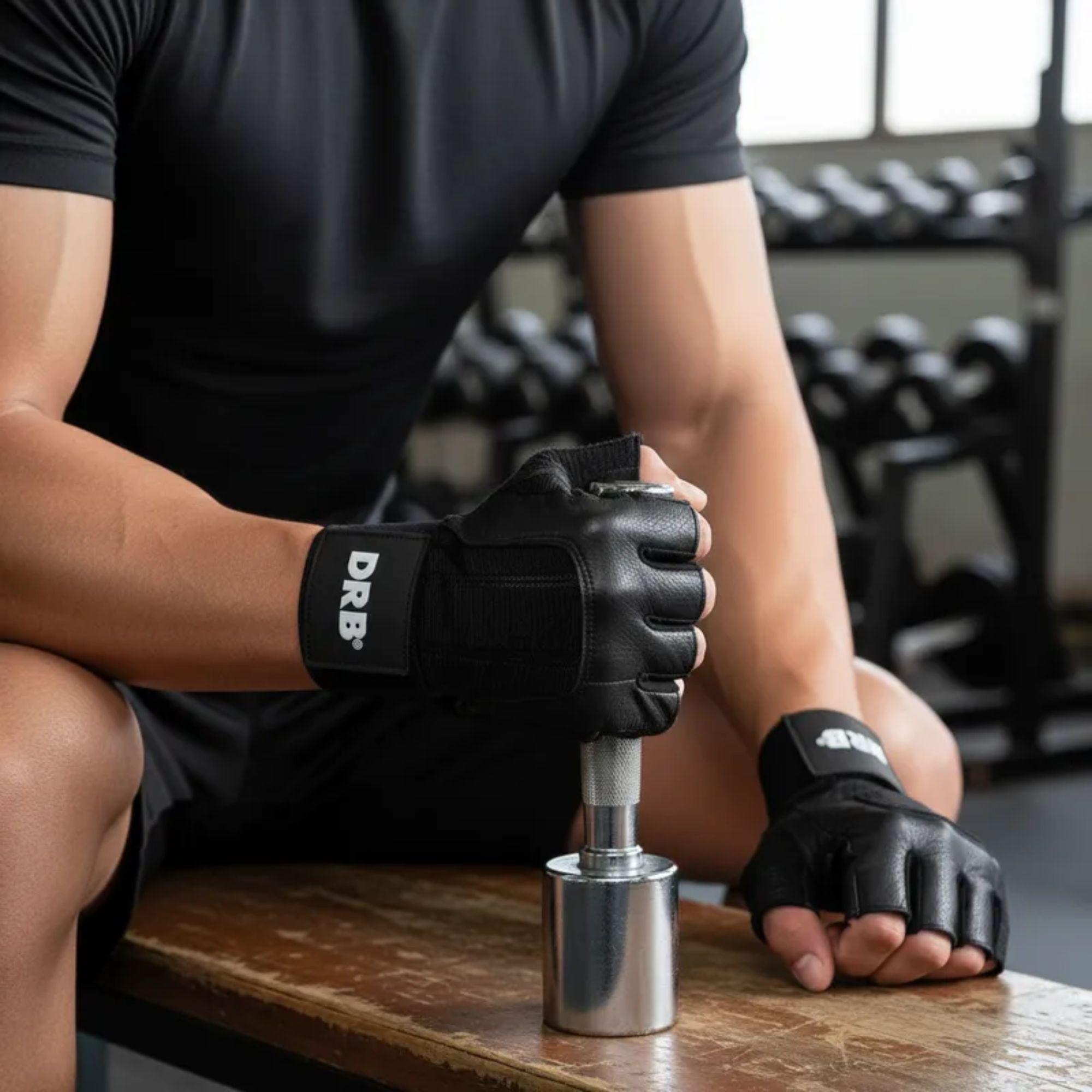 Guantes Fitness Drb Cuero Con Muñequera - Pesas Y Gimasio-8
