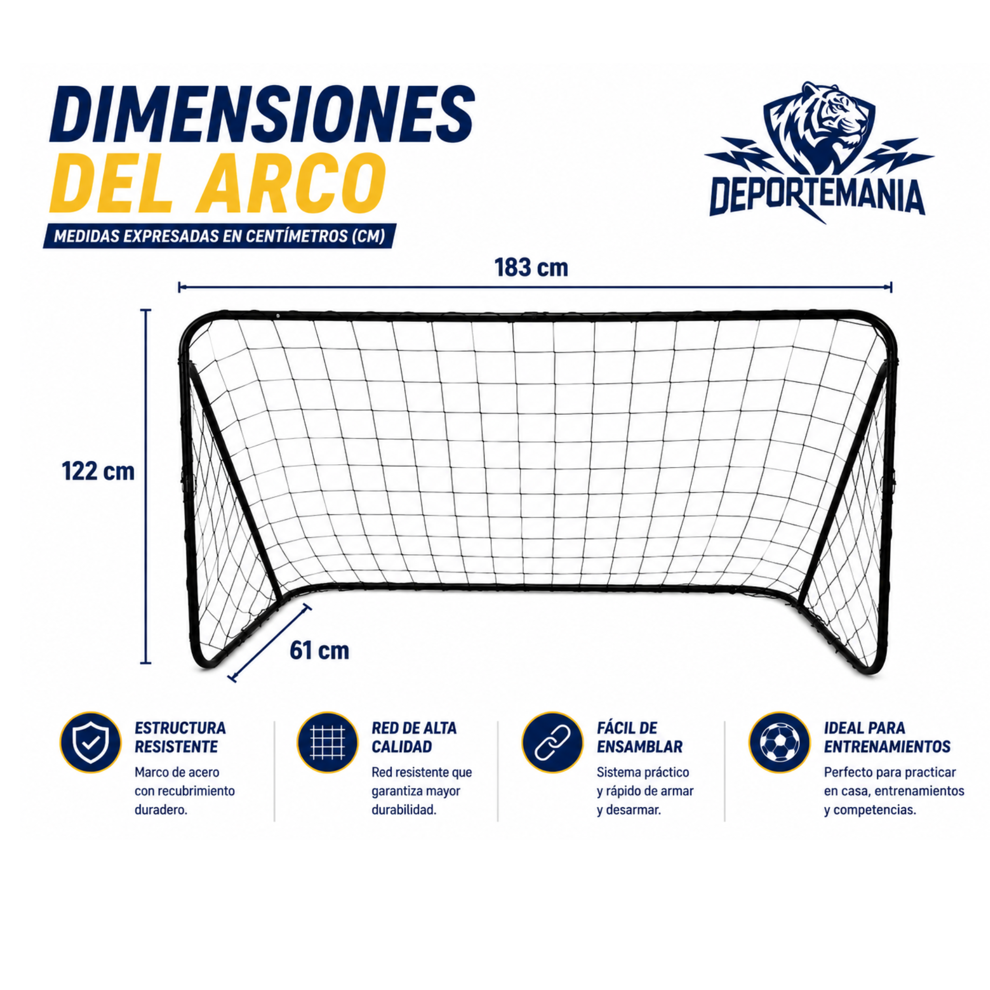 Arco Futbol Armable Portatil Train Red Estacas 183cm-2