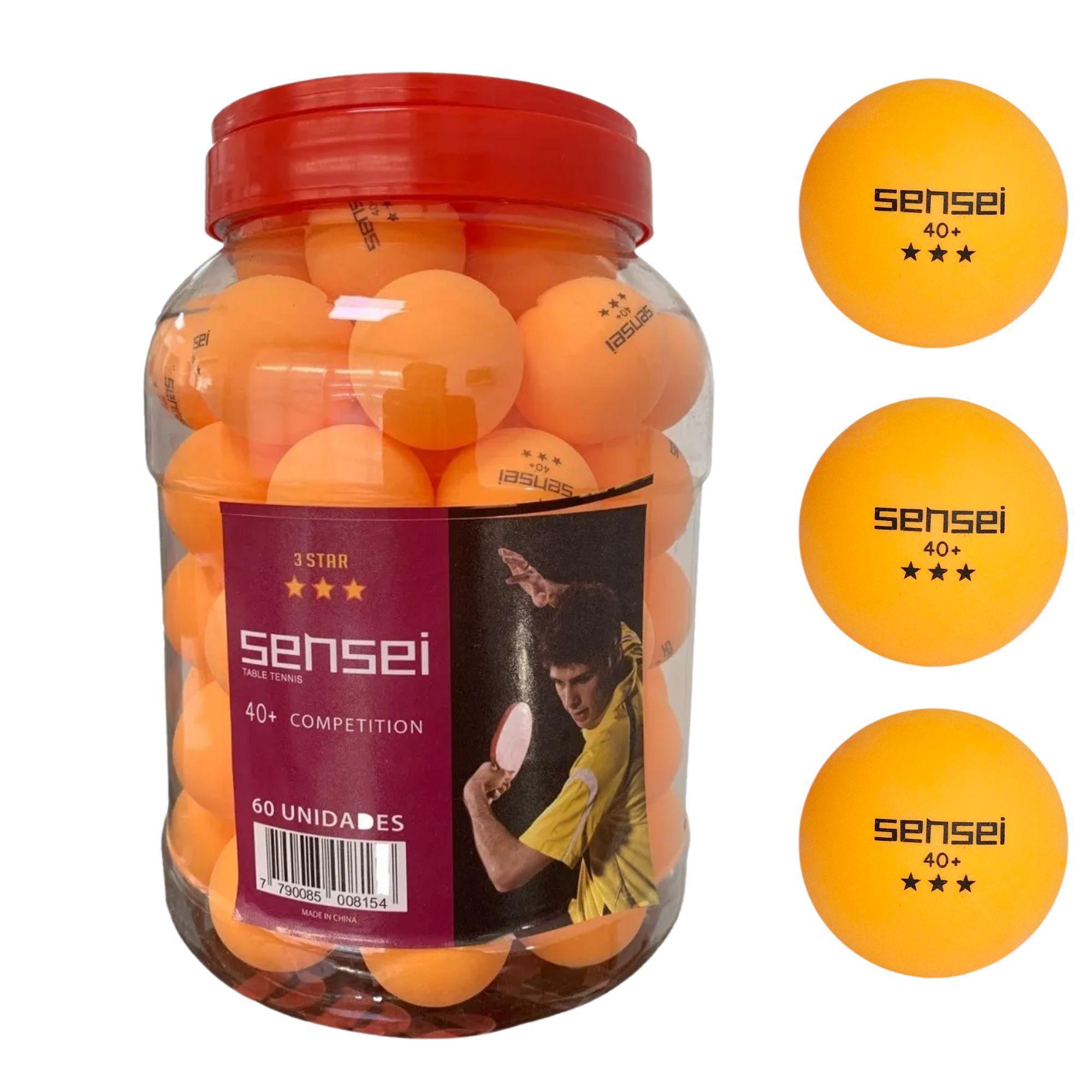 Pelotas De Ping Pong Sensei® 3 Estrellas Frasco 60 Unid.-0
