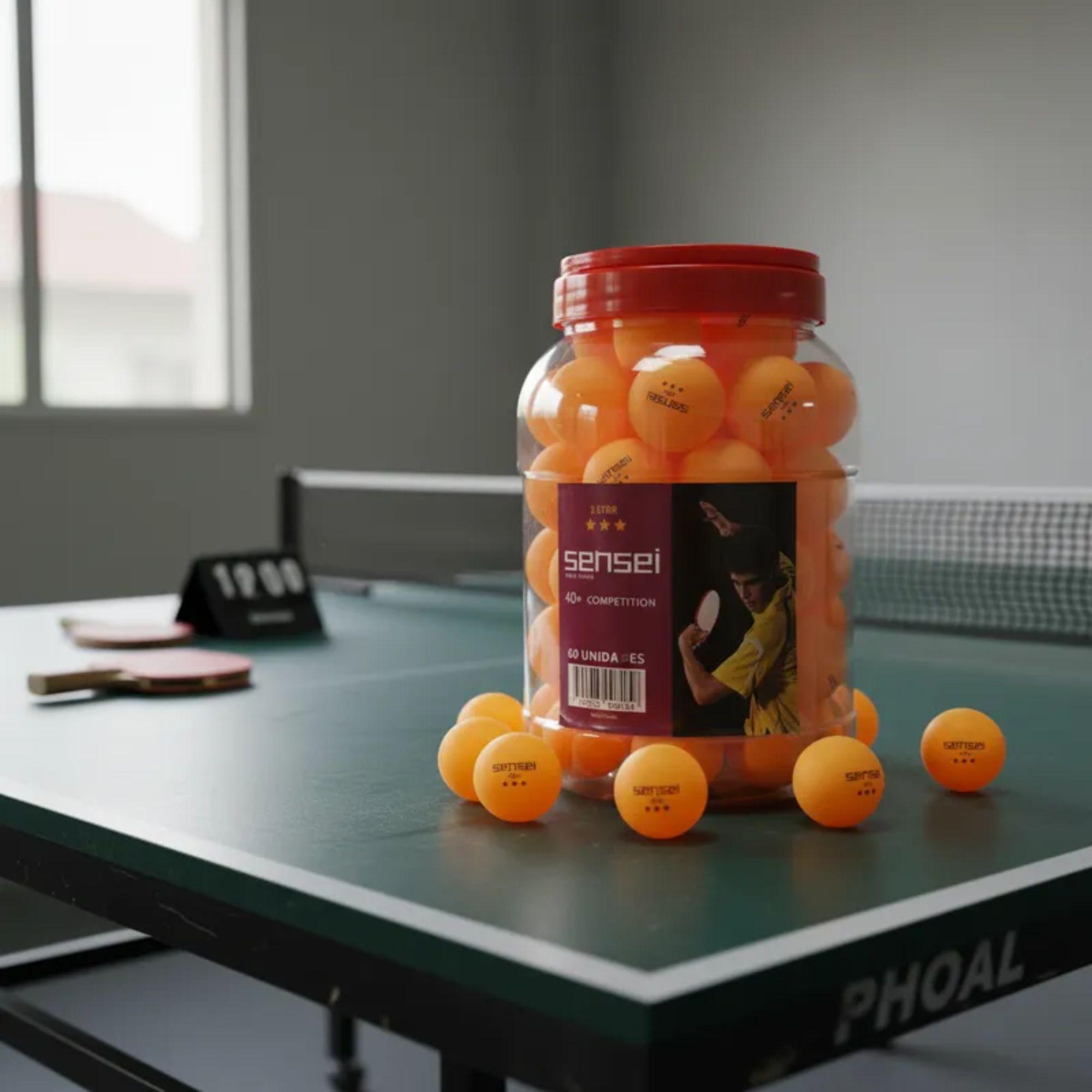 Pelotas De Ping Pong Sensei® 3 Estrellas Frasco 60 Unid.-4