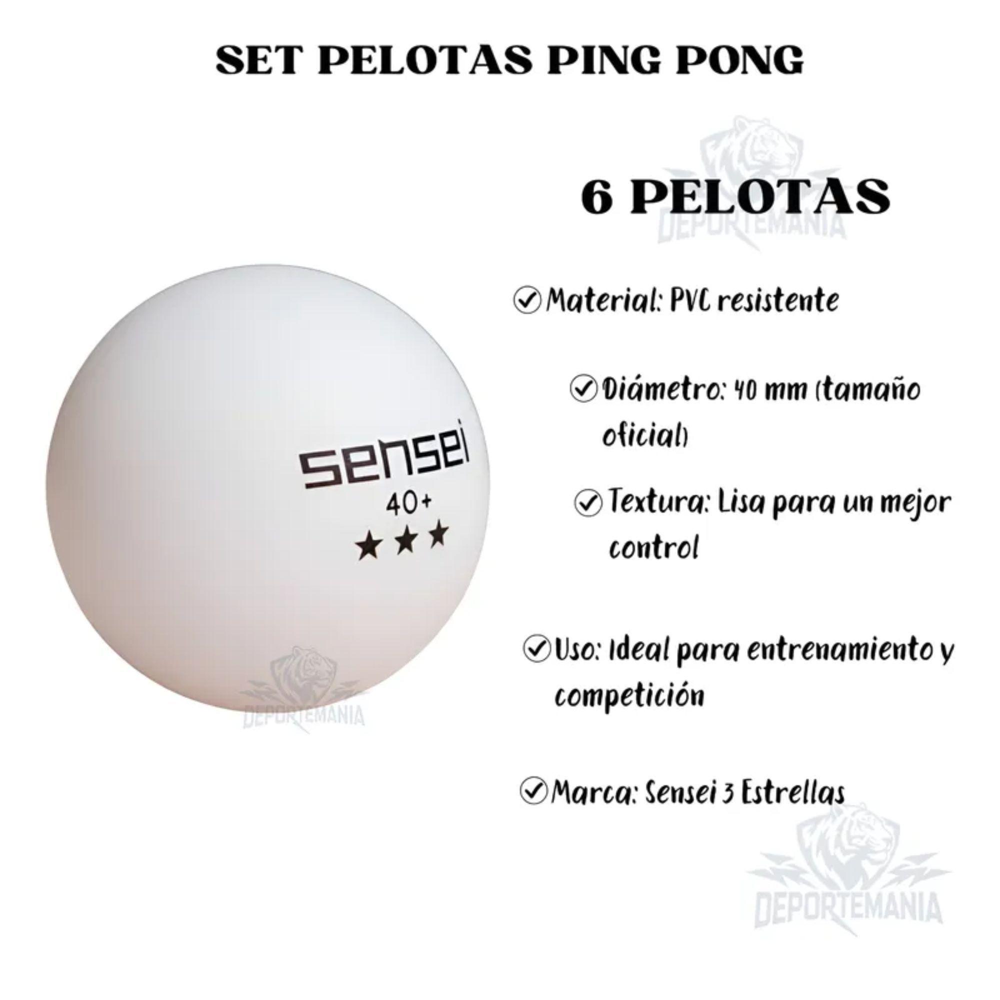 Pelotas Tenis de Mesa Sensei 3 Estrellas ABS 40mm Pack 6-2