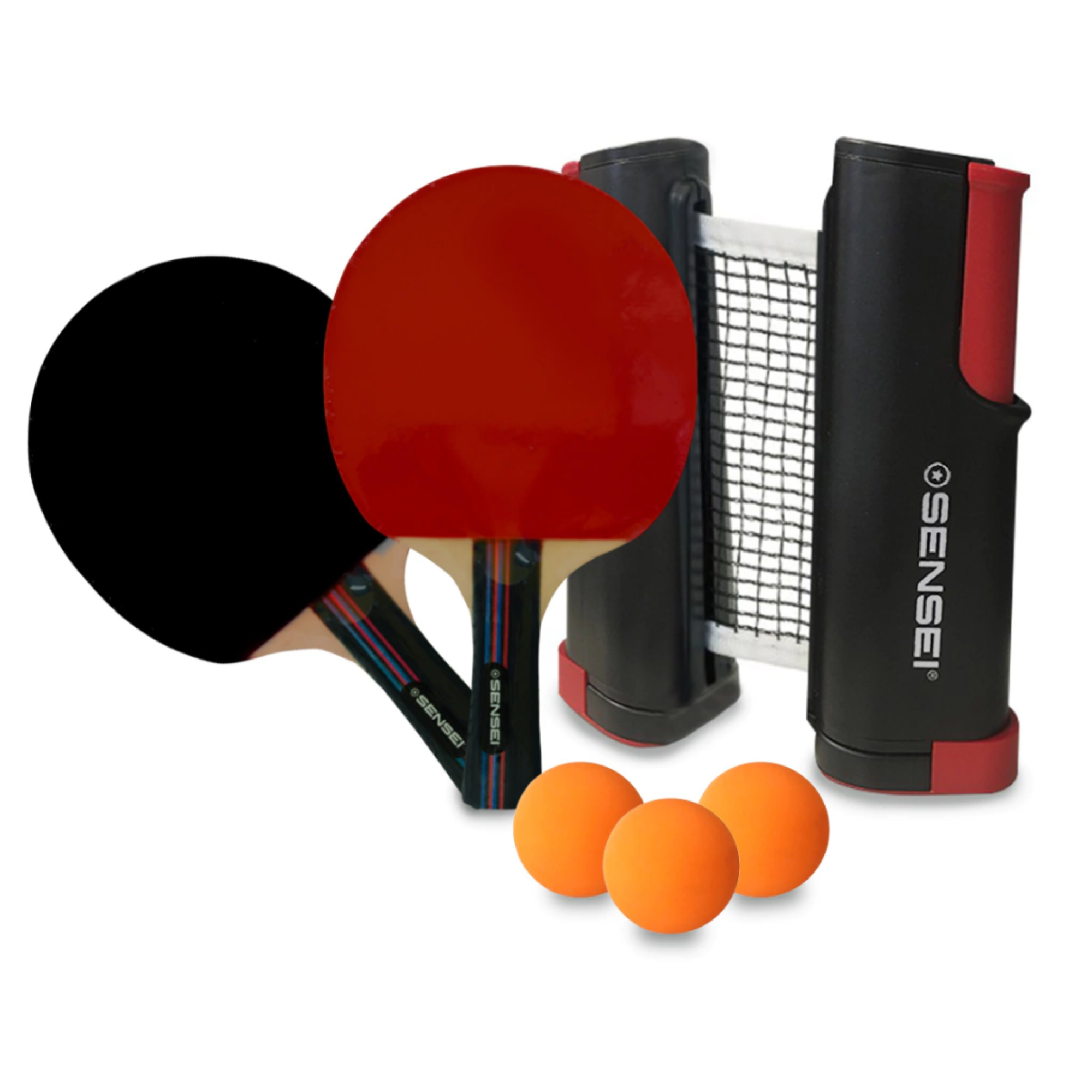 Set Ping Pong 2 Paletas+red Retráctil+3 Pelotas Sensei-3