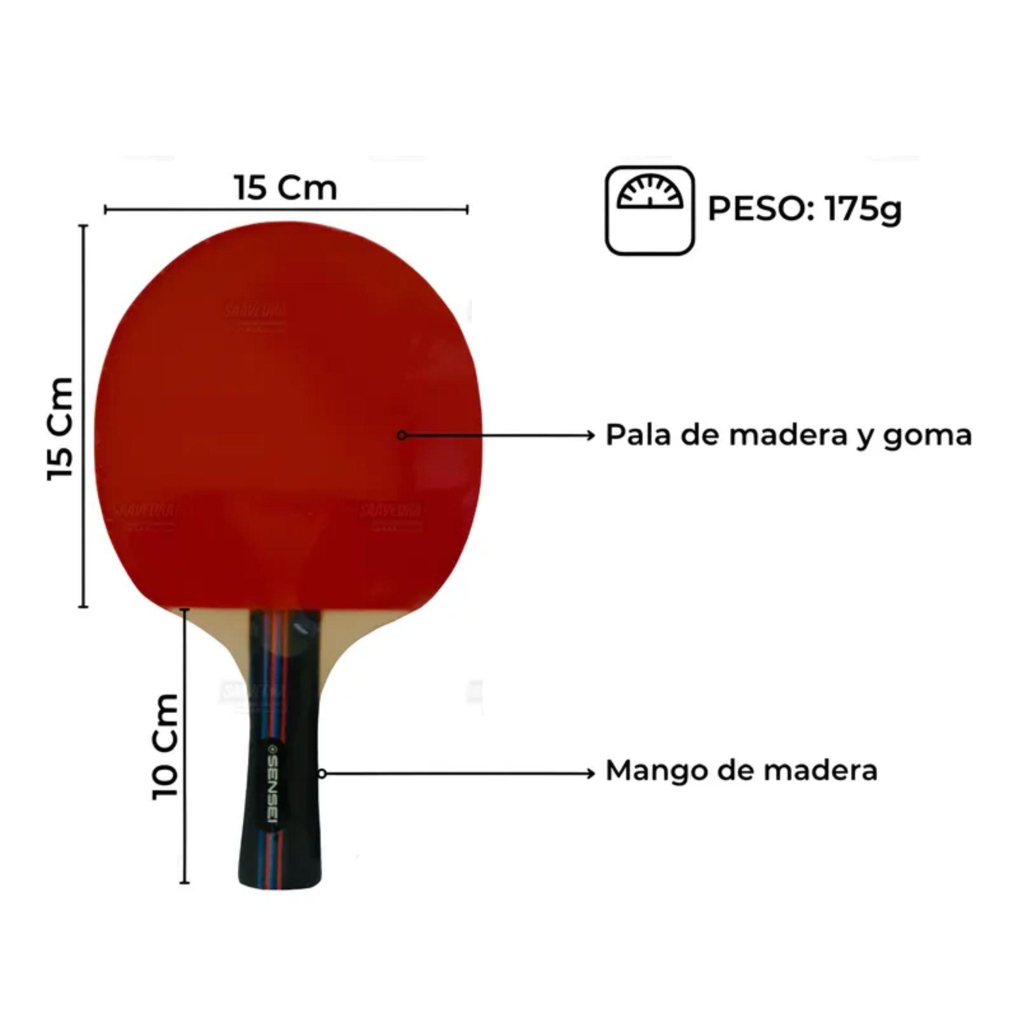 Set Ping Pong 2 Paletas+red Retráctil+3 Pelotas Sensei-3