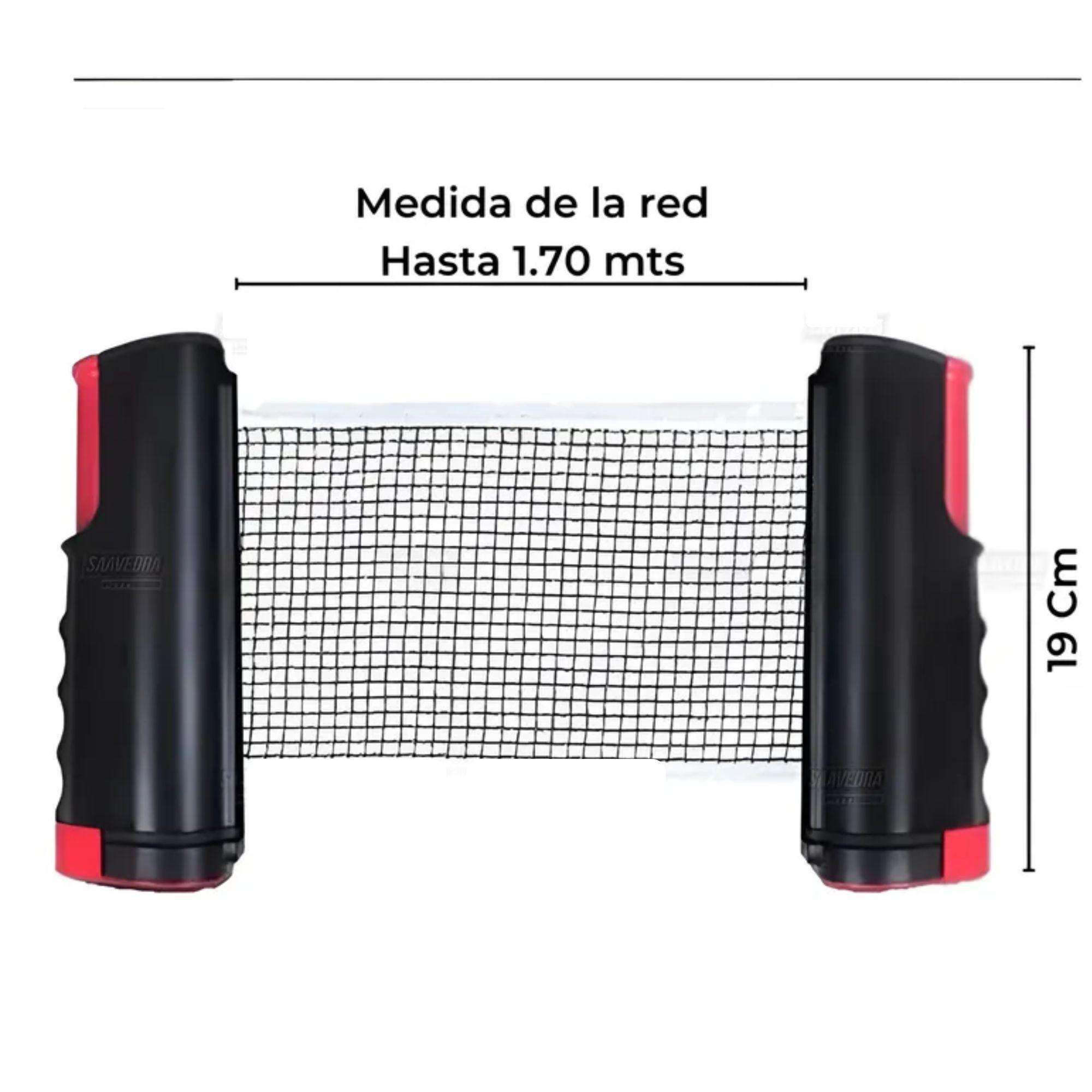 Set Ping Pong 2 Paletas+red Retráctil+3 Pelotas Sensei-5