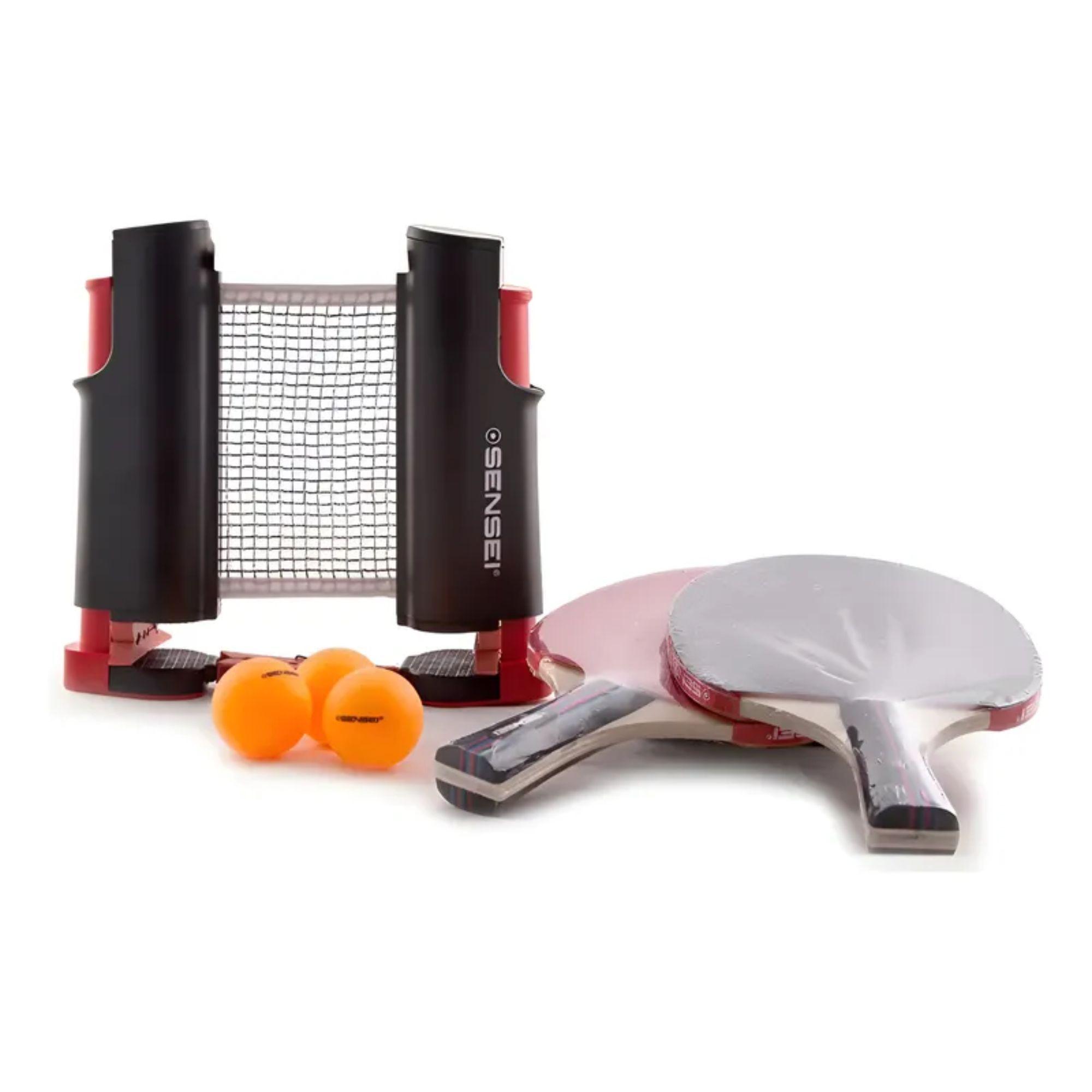 Set Ping Pong 2 Paletas+red Retráctil+3 Pelotas Sensei-7