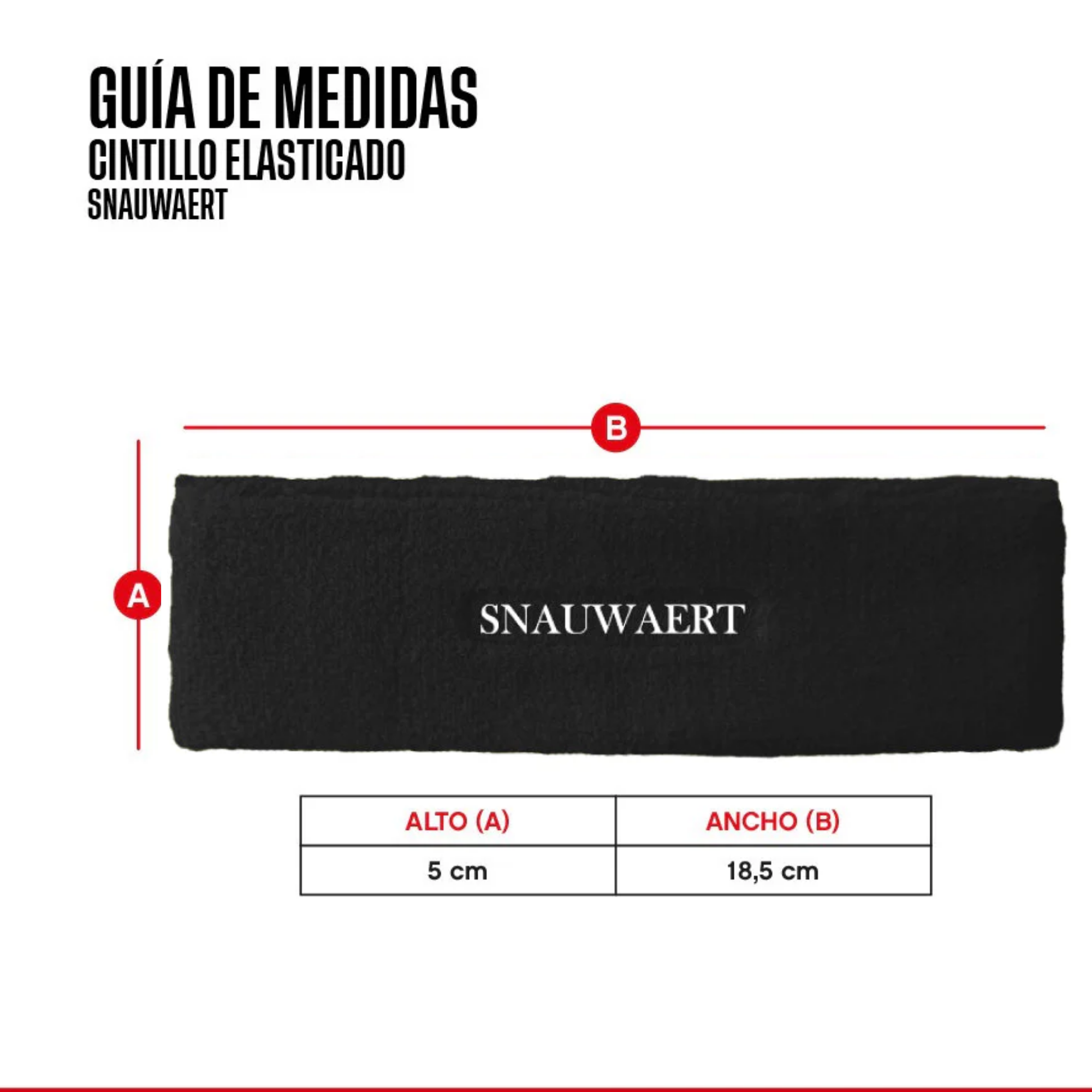 Cintillo Deportivo Elasticado Negro-2