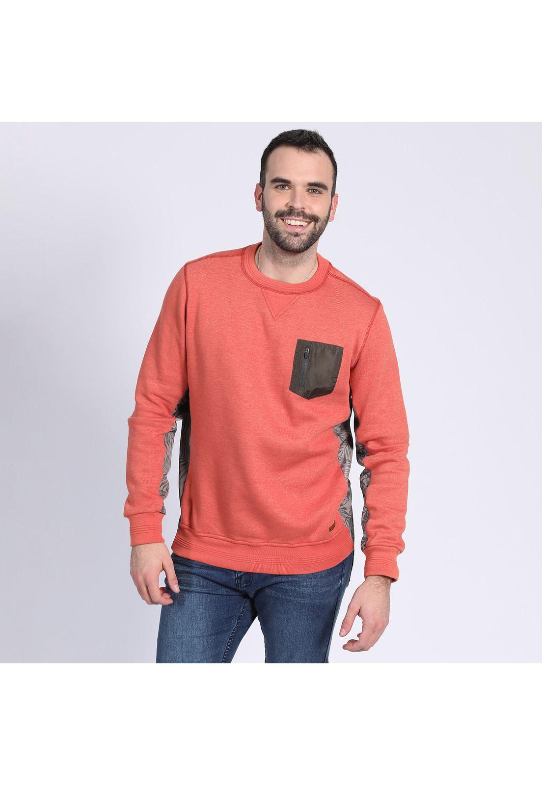 Polerón Cuello Redondo Con Aplicación Ladrillo-0
