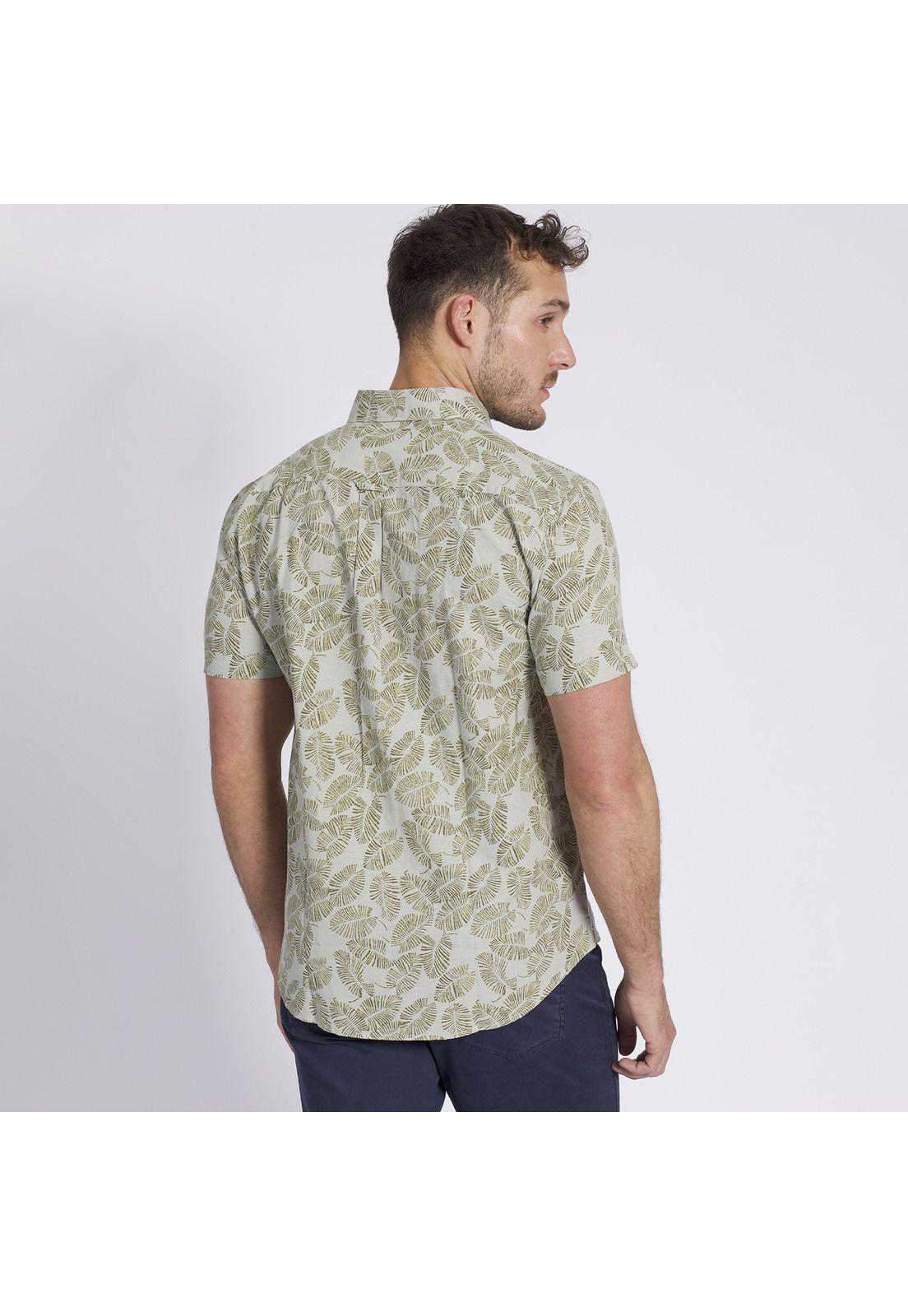 Camisa Manga Corta Estampada Regular Fit Lino Arena-3