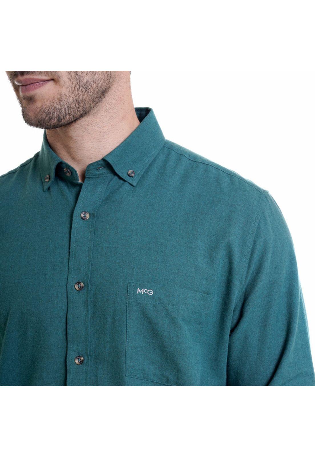 Camisa Algodón Comfort Fit Verde Petróleo-3