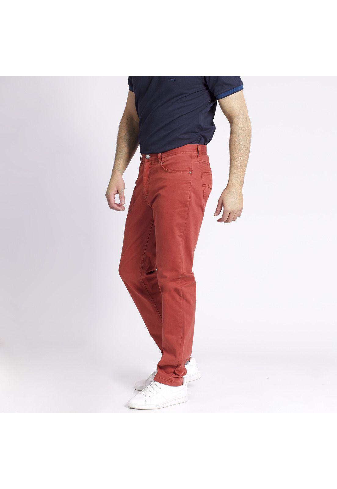 Pantalón Twill 5 Bolsillos Garment Dye Terracota-1