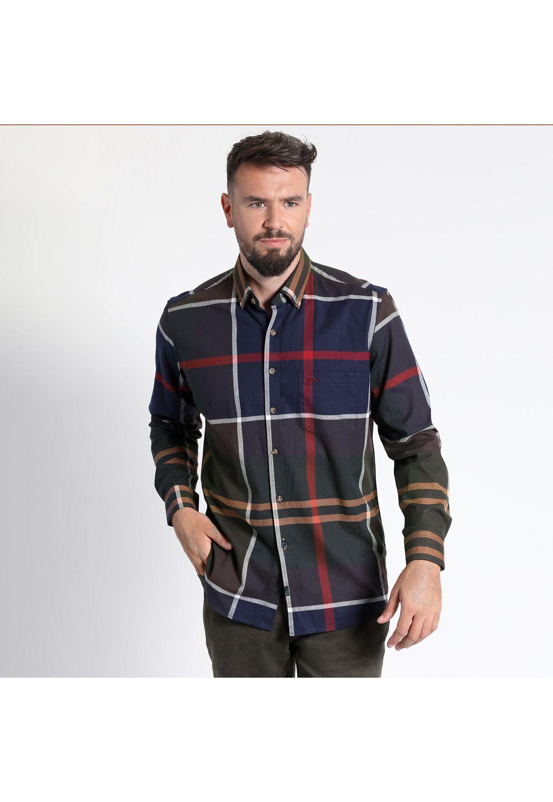 CAMISA MANGA LARGA VILLELA CUADRILLÉ YD REGULAR FIT SPANDEX-3