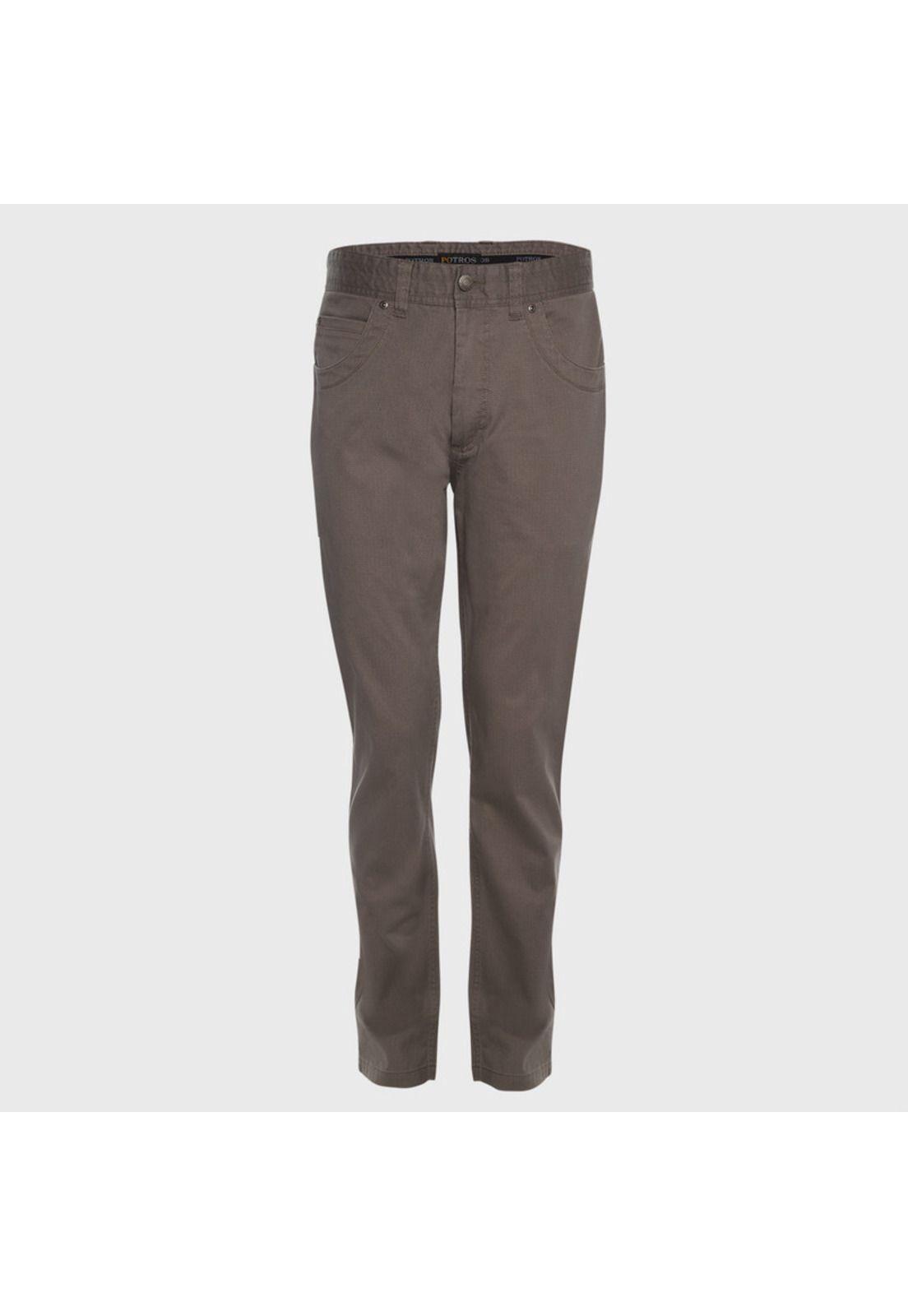 Pantalón Gabardina Microprint 5 Bolsillos Slim Fit-0