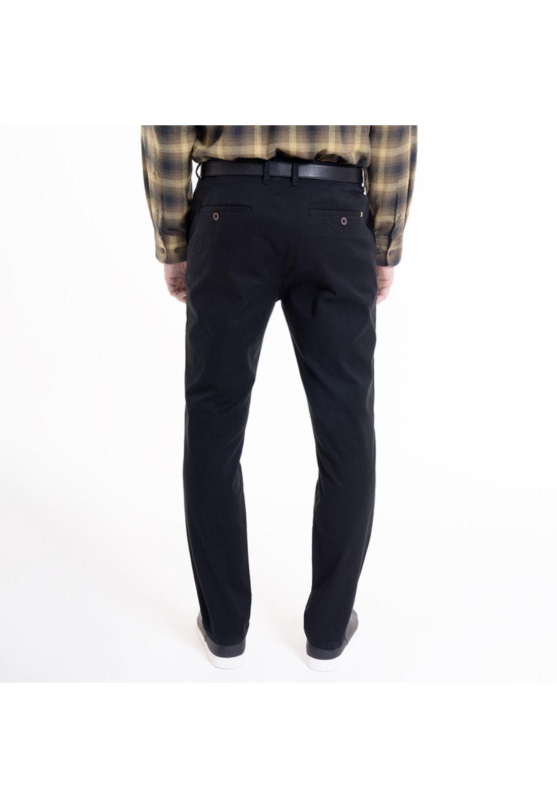 Pantalón Frente Plano Spandex Negro-1