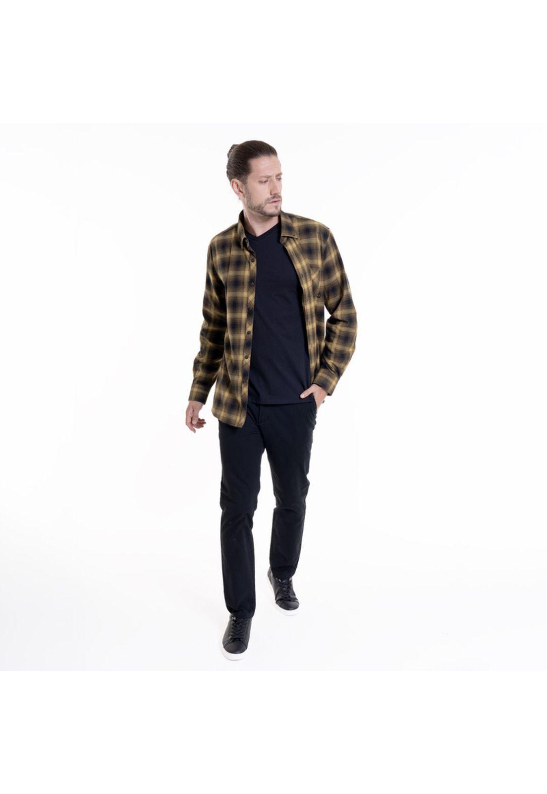 Pantalón Frente Plano Spandex Negro-2