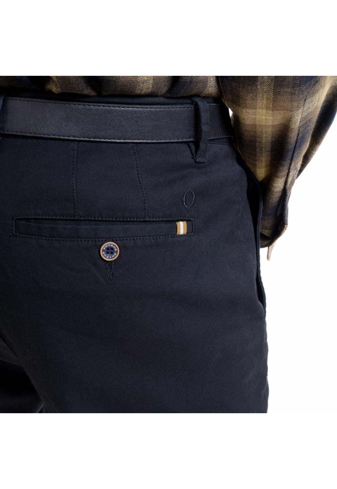 Pantalón Frente Plano Spandex Negro-3