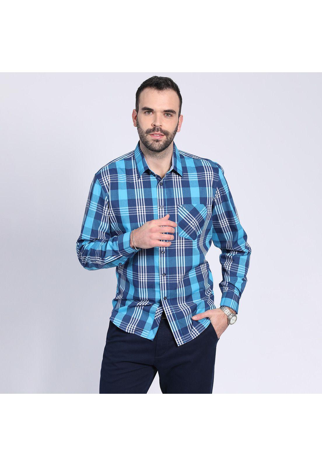 Camisa Trevira Check Azul-0