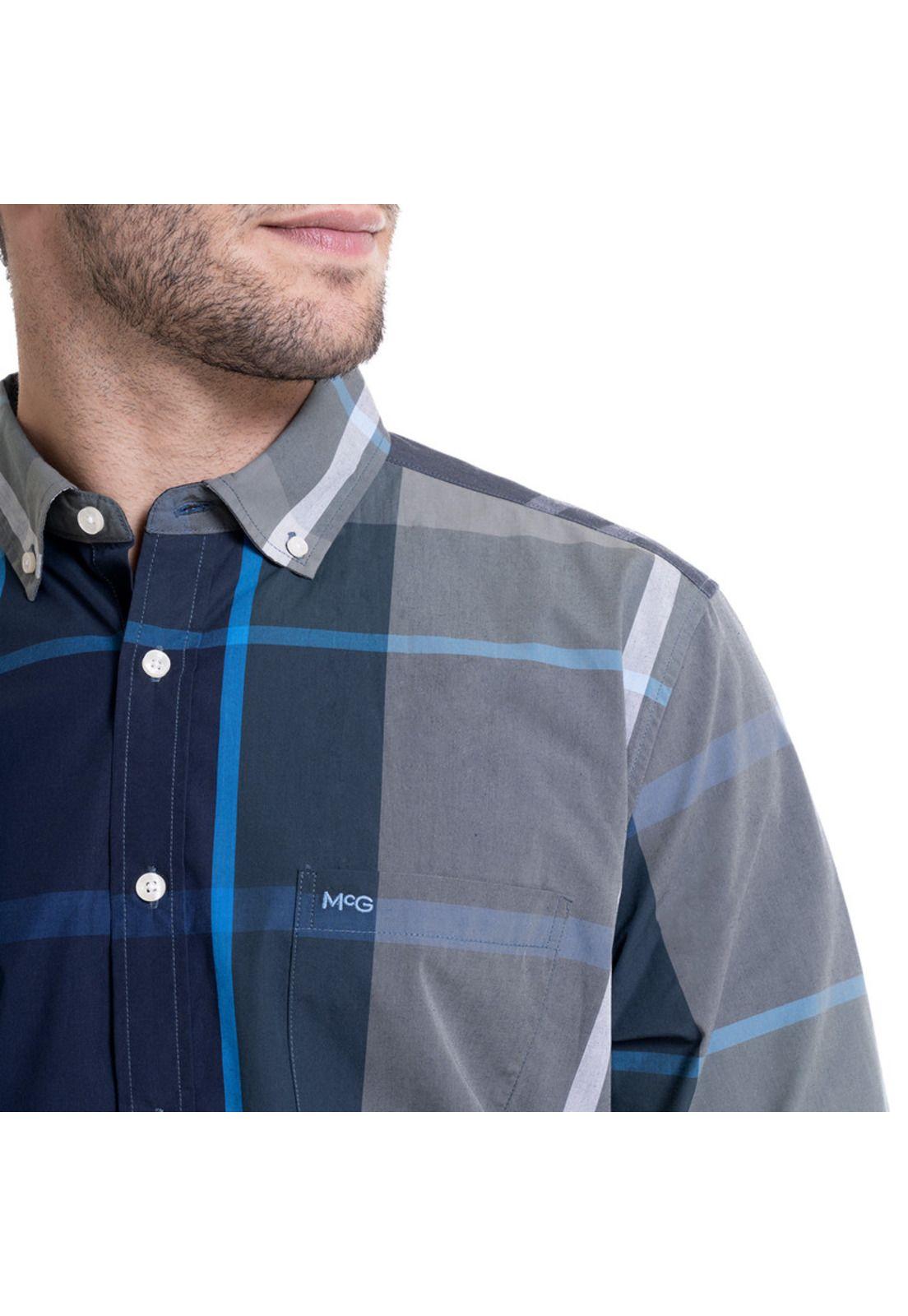 Camisa Escocesa Regular Fit Gris-3