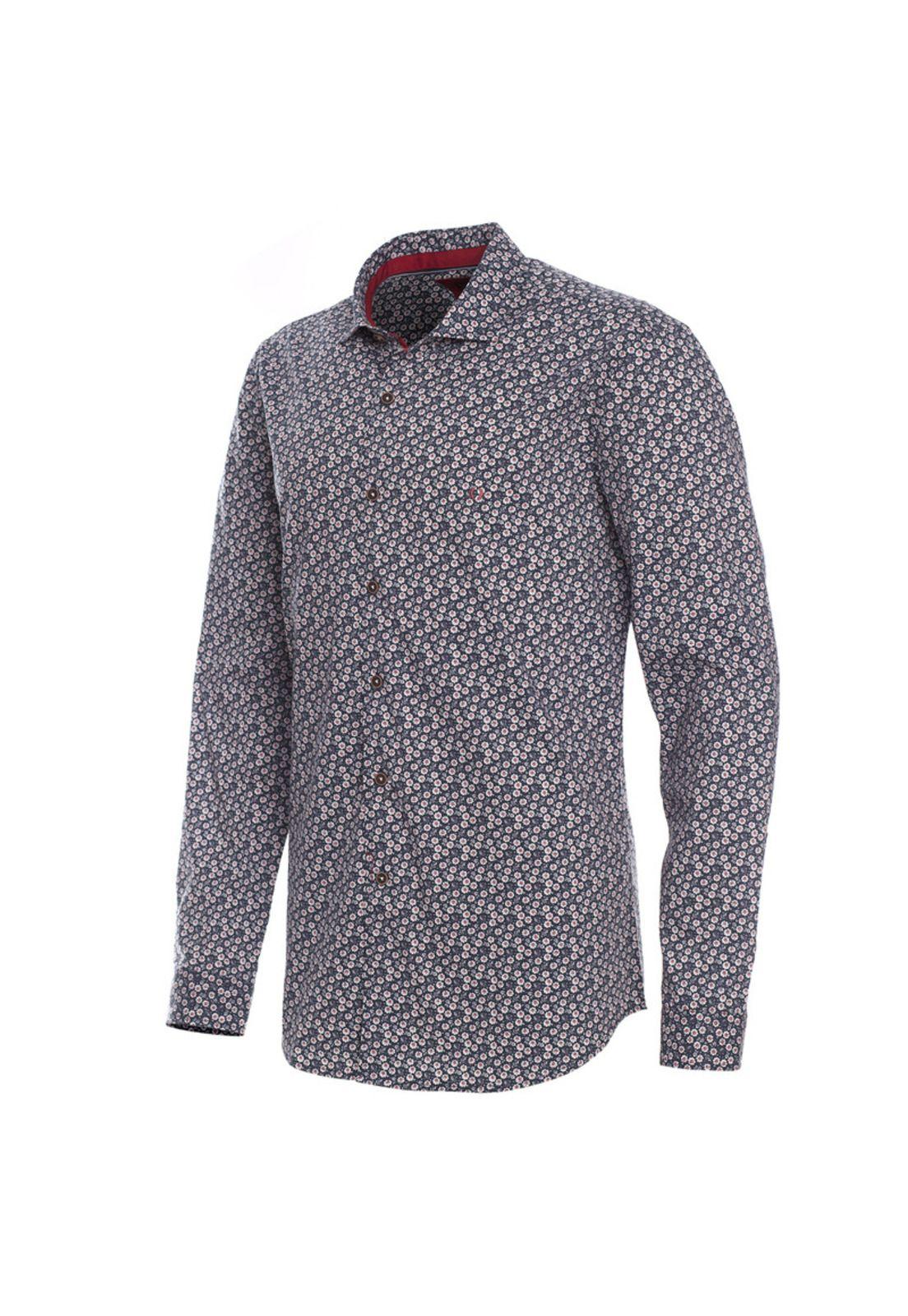 Camisa Estampada Spandex Cuello Italiano Sport-1