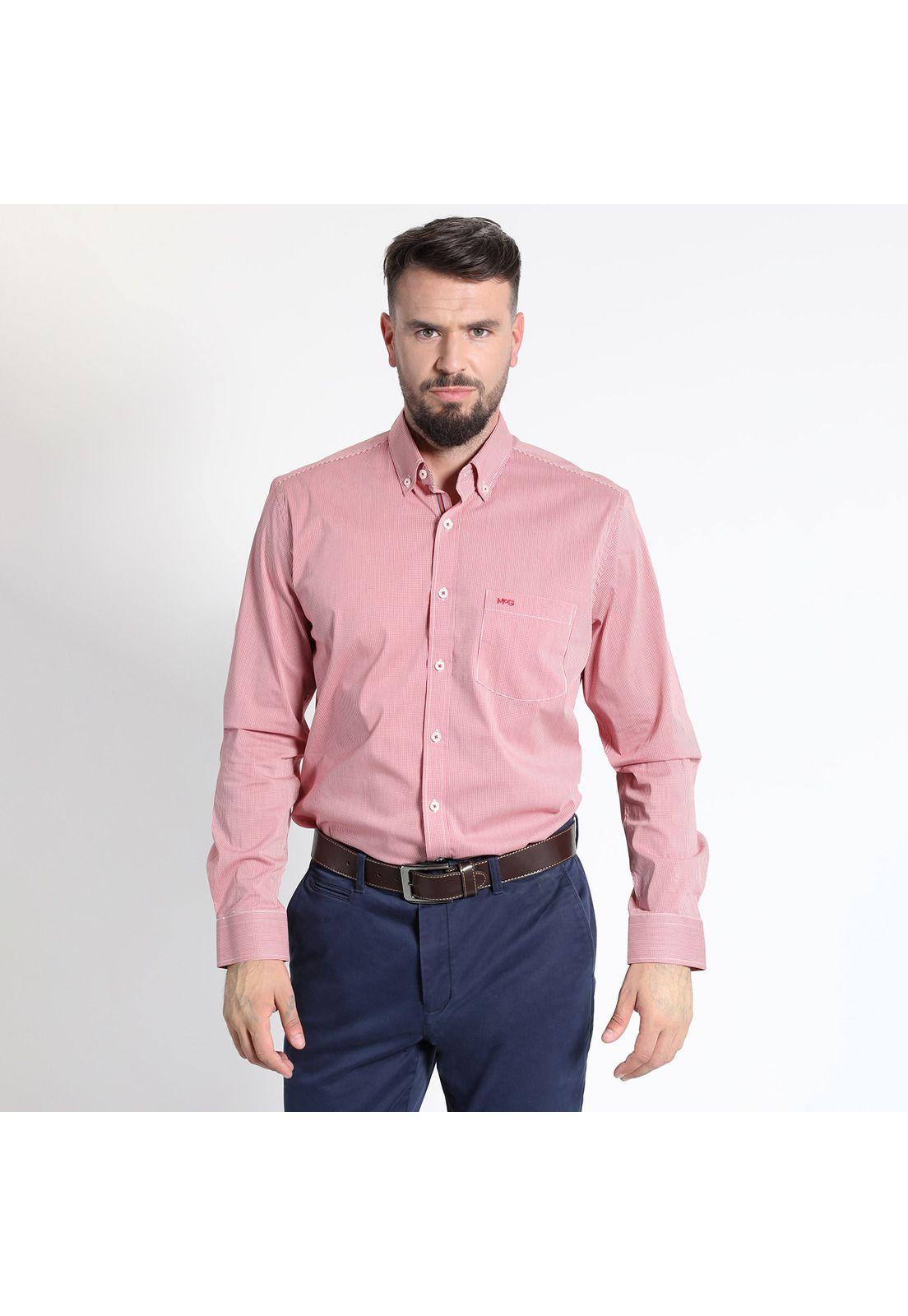 CAMISA MANGA LARGA MICRO CUADRO YD COMFORT TECH-0