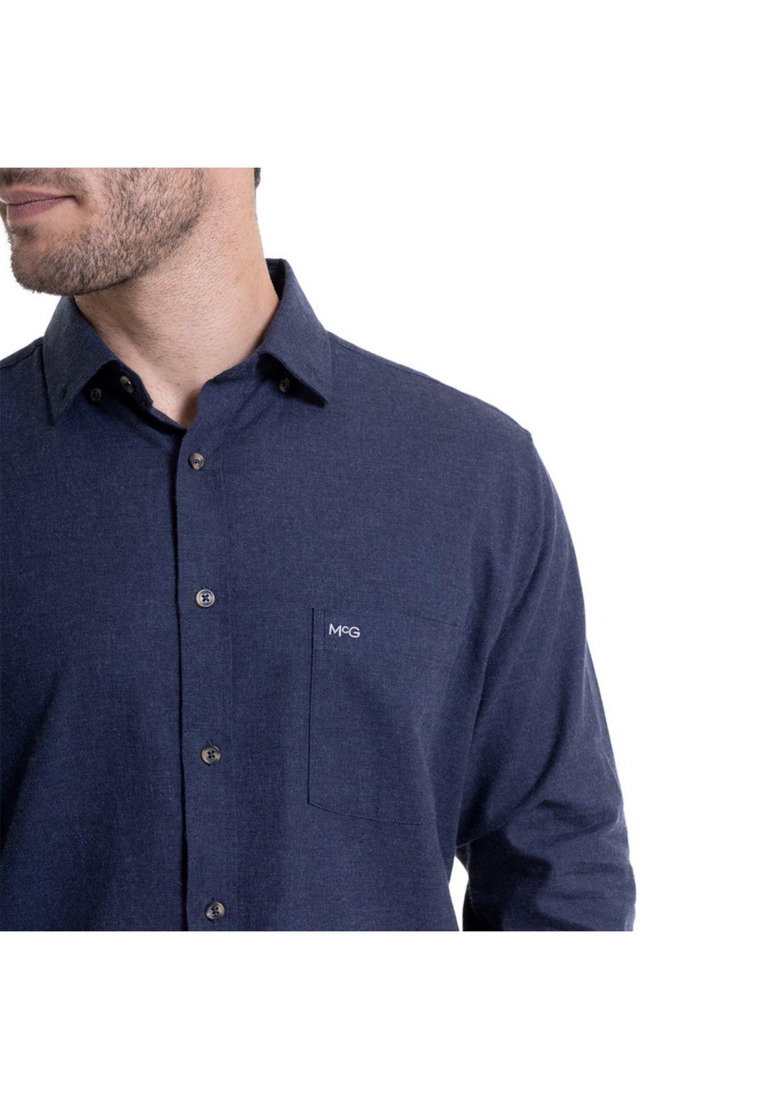 Camisa Algodón Comfort Fit Azul Marino-3
