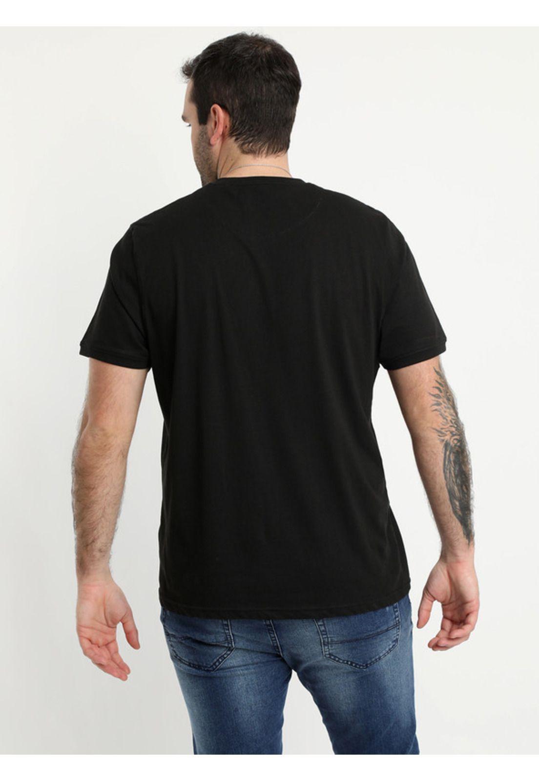Polera Jersey Botones En Cuello Negro-1
