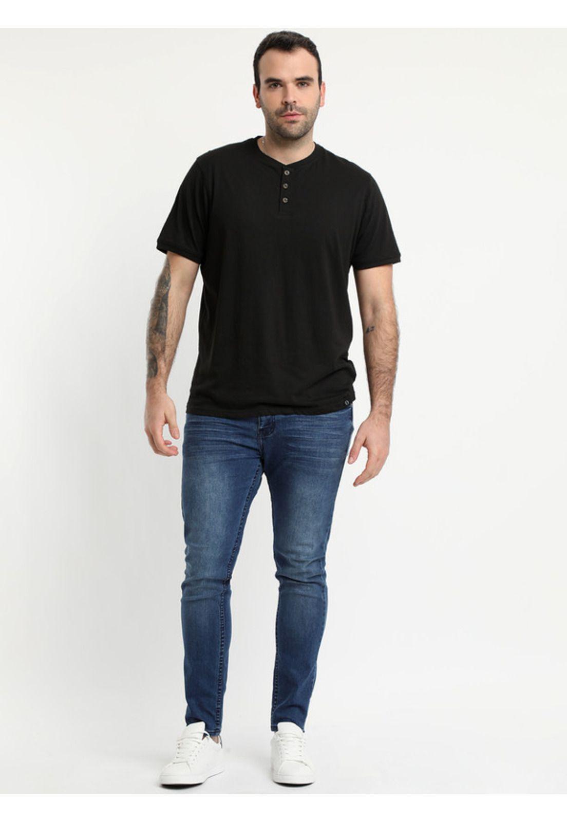 Polera Jersey Botones En Cuello Negro-2
