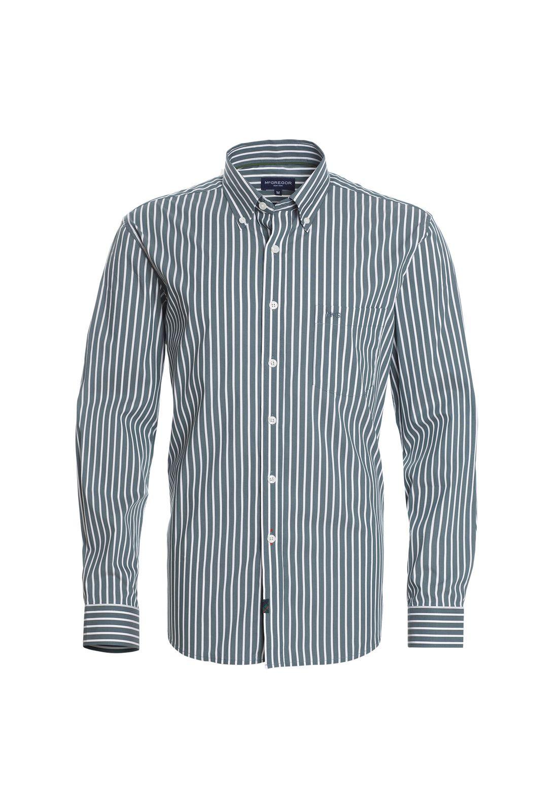 CAMISA MANGA LARGA RAYAS YD COMFORT FIT-1